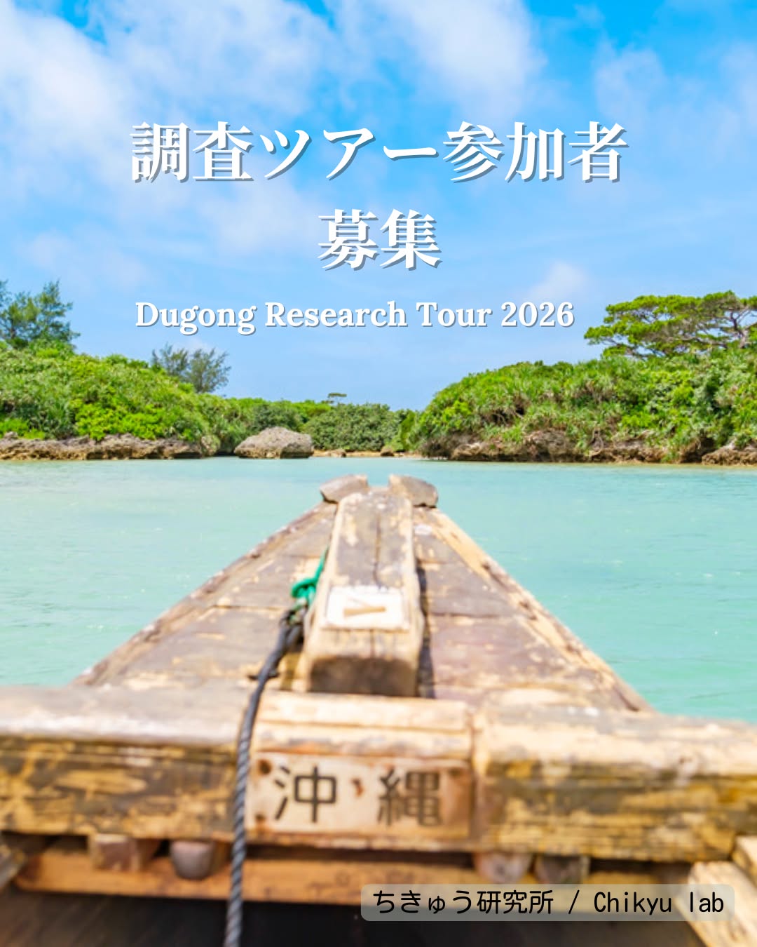 <ツアー参加者募集中です>
宮古島で始まったジュゴン調査ツアーは、
現在「ちきゅう研究所(ラボ)」として、
観察・学び・発見を大切にしながら活動を続けていきます。
2026年度の第一弾となる調査ツアーは、
2026年2月27日(金)12:30 に実施します。
このツアーは、
生きものを「見に行く」ツアーではありません。
ジュゴンが暮らしている海を観察し、
海草藻場や海の環境を体験しながら、
生きものと環境を知っていただく時間です☺️
今回は、参加者4名様を募集しております。
ツアー実施記録としての写真・映像撮影に
ご協力いただける方を対象としています。
また、安全管理のため、
スノーケル経験のある方にご参加をお願いしています。
「調査」と聞くと少し難しく感じるかもしれませんが、
特別な知識がなくても大丈夫です。
海が好きで、
知ることや学ぶことを楽しめる方を歓迎いたします。
ガイドは海洋生物学者の菊池夢美が行います。
ツアー内容の詳細は、プロフィールリンクよりウェブサイトをご覧ください。
※天候や海の状況によって実施内容が変更となる場合もございますので、あらかじめご了承くださいませ。
【ツアー概要】
・日時:2026年2月27日(金)12:30-14:30(ツアーは1時間半)
・場所:株)蟹蔵に集合
・募集人数:4名(小学生以上)
【参加条件】
・写真・映像撮影へのご協力が可能な方
・スノーケル経験のある方
【お申し込み方法】
メールでのご連絡を承っております。
プロフィールリンクよりウェブサイトにてお問い合わせいただくか、こちらのメール宛にご連絡お願い致します。
MAIL: info@chikyulab.com
【キャンセルポリシー】
少人数で実施する調査ツアーのため、お申し込み後のキャンセルには規定があります。
詳細は事前にご案内します。
この日程以外での参加をご希望の方は、
ウェブサイトよりお気軽にお問い合わせくださいませ。
ご希望にあわせて、各種内容をご用意しております。
⭐︎
⭐︎
This is a small-group research tour in Miyakojima.
Participants will learn directly from researchers
and observe the ocean environment related to dugongs.
- February 27, 2026
- Limited to 4 participants
- Snorkeling experience required
- Photo documentation cooperation required
If this date does not work for you,
please feel free to contact us via Email.
MAIL: info@chikyulab.com
#エコツアー #宮古島 #生物多様性 #ecotour #ecotourism #miyakoisland
#研究者の視点 #okinawa #沖縄 #環境教育 #sciencecommunication #生物多様性保全 #biodiversity