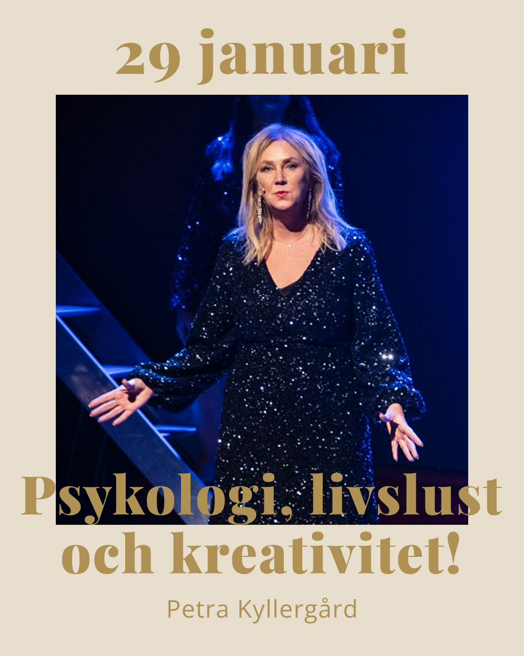 Vi längtar till årets allra första Kavai-event - med Petra Kyllergård🌟
Petra är psykolog och driver idag Borås Psykoterapiinstitut. I över tjugo år har hon mött människor i livets alla skeden, alltid med nyfikenhet, värme och respekt för det unikt mänskliga.
I sin föreläsning för Kavai bjuder Petra på en inblick i psykologens vardag, men också i vad som faktiskt får oss människor att må bra i en värld som ibland kan kännas både stressande och svår att förstå sig på. Hon delar med sig av sina erfarenheter som psykolog, ledare och medmänniska – och av sin övertygelse om att varje människa har rätt att spela huvudrollen i sitt eget liv💛
Petra är en person som strålar av energi och livslust – något som märks både i hennes arbete och i hennes kreativa liv utanför kliniken. Många känner igen henne från P4 Sjuhärad, där hon ofta delar med sig av psykologiska reflektioner i vardagen. Andra har sett henne på Sagateaterns scen, där hon sjunger, dansar och spelar teater som en del av KalsongRevyn. För Petra går psykologi och kreativitet hand i hand – båda handlar om att förstå sig själv, andra och livet vi delar.
Föreläsningen kommer att väcka tankar, känslor och inspiration – med lika delar psykologi, livslust och kreativitet. När du går därifrån hoppas Petra att du, precis som hon, känner dig hoppfull inför mänskligheten och motiverad att göra gott – både för dig själv och för andra🙌
Varmt välkommen till en föreläsning som berör, stärker och inspirerar🌱
Passa på att säkra din plats! Läs mer och anmäl dig 👉https://www.kavai.se/event-details/psykologi-livslust-och-kreativitet
