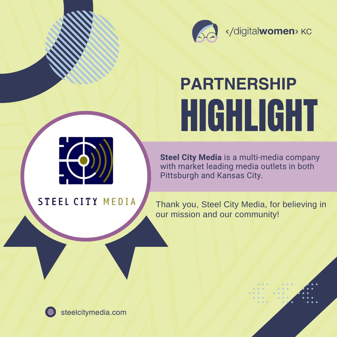 KC is better when we work together! ๐๏ธ๐
A big thank you to Steel City Media for their incredible support of Digital Women Kansas City. Itโs a joy to partner with an organization that shares our passion for the Kansas City community and our commitment to elevating digital leaders.
Thank you for believing in our mission and for being a vital part of the DWKC family! ๐โจ
Learn more about their impactful work: steelcitymedia.com
#Partnership #Community #WomenInTech #DigitalMarketing #KansasCity #Grateful