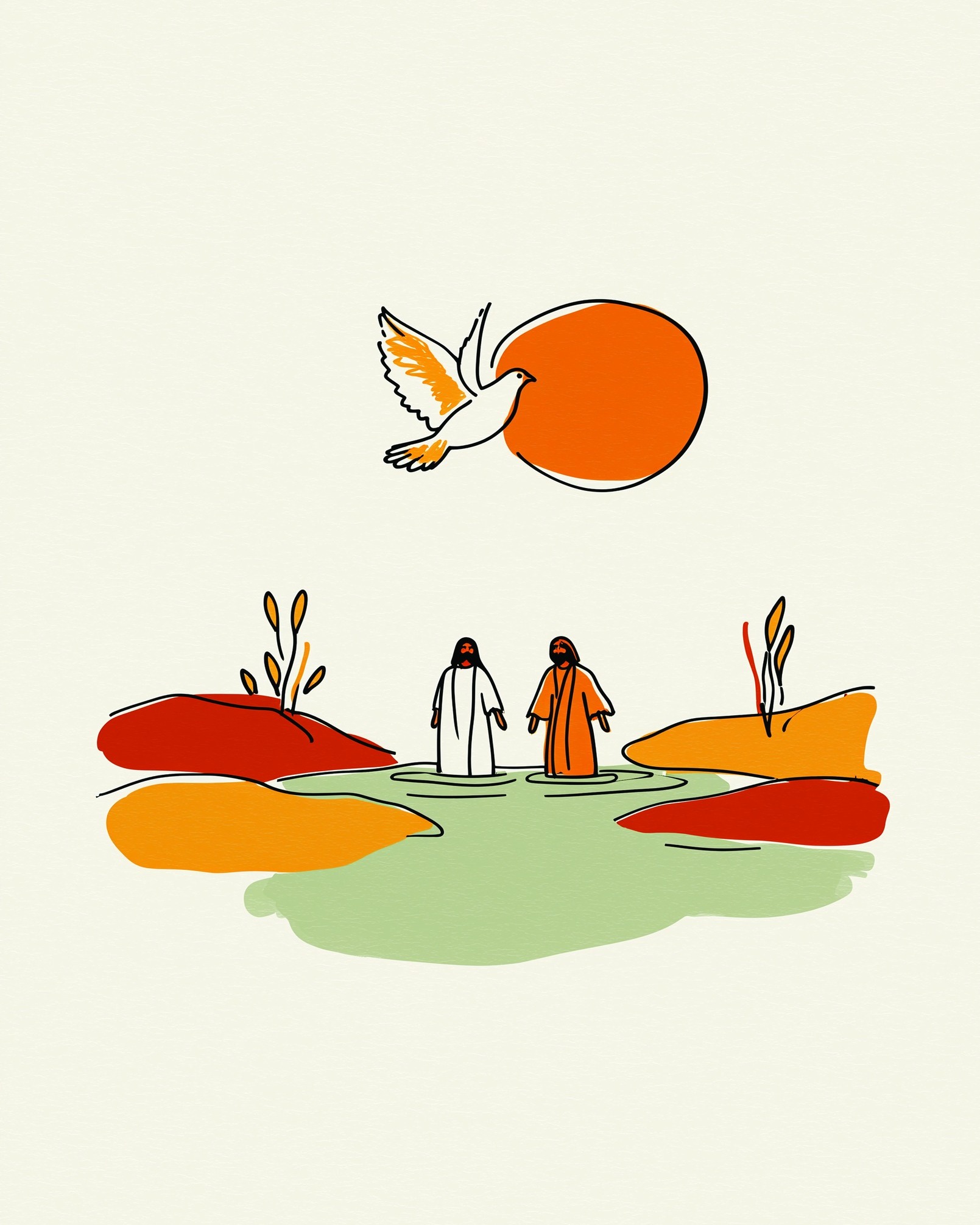 A teacher is handing back corrected homework. She stops at the desk of a student who has been struggling lately but tried his best on this assignment. She places the sheet on his desk with the A+ prominently displayed in red Sharpie. She makes eye contact with him and says, “Hey, great job!” The kid’s smile in response could power a small home. Don’t we all love hearing that someone is pleased with us?
Is God proud of us? Seems kind of ridiculous, right? Why would God ever be proud of me? How hard would it be to think of five cringeworthy things you did this week that illustrate how we could not stand confidently before God on our own? Would you be confident submitting your behavior yesterday to God as evidence that you deserve a place in heaven? And we’re not talking just what you did outwardly. Could you compile every thought, word, and action from yesterday, present it to God, and say, “God, I think you are going to be so pleased with what you see here,”?
Today we’re celebrating the Baptism of Jesus, which includes a remarkable appearance from the Triune God. As the Spirit descends on Jesus (which was prophesied in our Isaiah 42 lesson), the Father’s voice booms from heaven: “This is my Son, whom I love. With him I am well pleased.”
Because of Jesus’s determined efforts to save us, the Father says those same words about you. Those words fall out of the Father’s mouth just as the water fell over your face at your own Baptism. Here is a bullet aimed dead center at all your self-loathing, all your private moments wrestling with the guilt of your sins, all the dark nights of wondering in your soul if God could possibly love you, if the gates of heaven will swing open for you when death comes calling. Because of Jesus, the Father looks at you with a smile in His eyes and says, “I love you. I am so proud of you.” And our faces light up with a 1,000 watt smile.