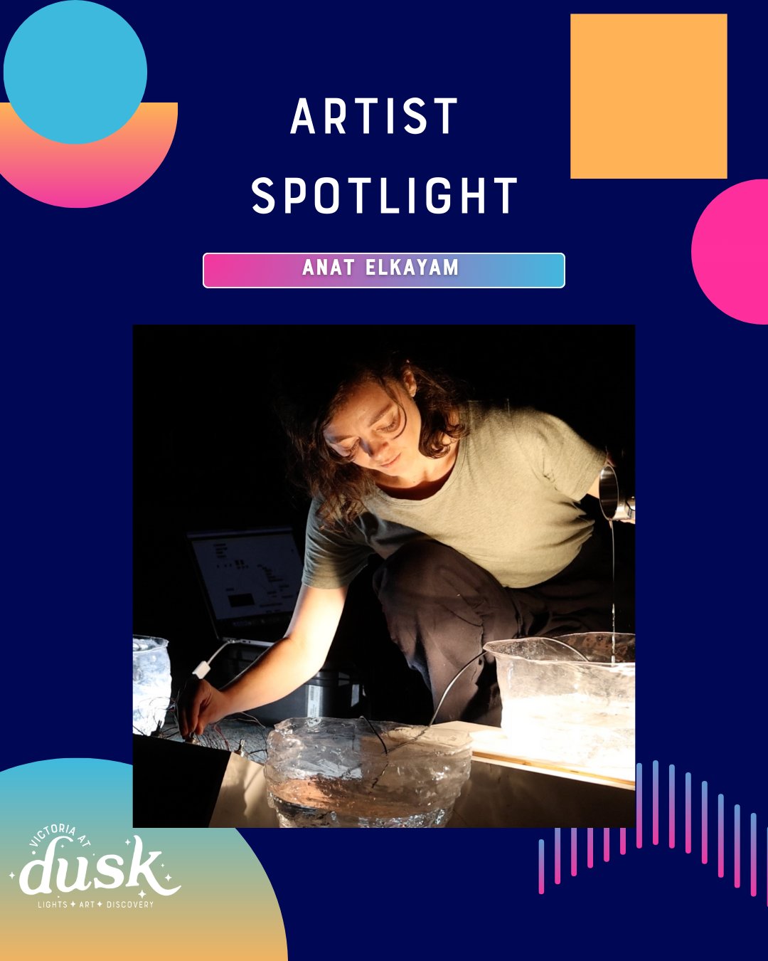 Experience the work of interdisciplinary artist Anat Elkayam during Victoria at Dusk ✨
Based in Vancouver on the unceded lands of the Coast Salish peoples, Anat’s practice moves fluidly between sound, sculpture, and performance. She creates custom digital and analog systems as tools for listening—inviting deeper relationships with her environment while exploring natural elements, with a particular fascination for the playful, ever-changing sounds of water. Anat will create an audio experience in the Tidepools installation in the lower Victoria Conference Centre pavilion using the water from the fountain as her medium.
#BCArt #BCArtists #victoriabc #vancouverisland #VictoriaAtDusk
#YYJArts #VictoriaEvents #OURDWTN