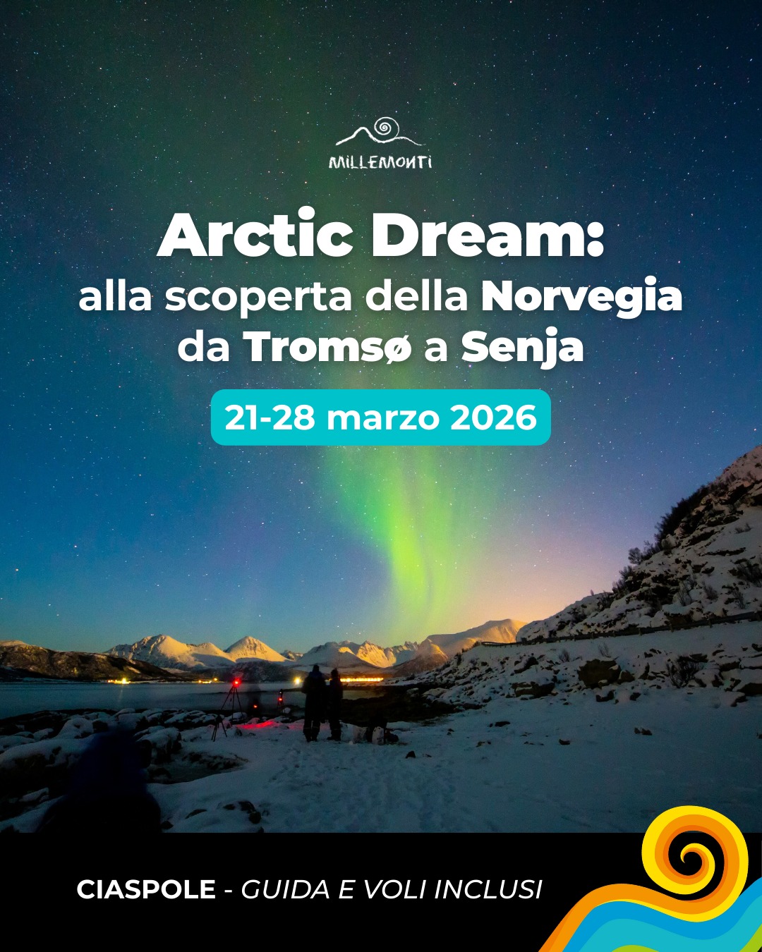 ❄🌌 ARCTIC DREAM: ALLA SCOPERTA DELLA #NORVEGIA DA TROMSØ A SENJA 🌌❄
Scopri l’Artico tra #Tromsø, #Sommarøy e #Senja, camminando con le #ciaspole tra fiordi, montagne e villaggi di pescatori incastonati nel mare. Vivi aurore boreali, incontri con il popolo #Sámi e le #renne, tra panorami mozzafiato ricoperti di neve candida 🇳🇴🦌
📅 21-28 marzo 2026
✅ Guida professionista dall’Italia
✈️ Voli inclusi
Pronto a vivere una vera avventura artica? 🤩
👉 Scopri di più e prenota il tuo posto su www.millemonti.it
Ah... puoi vivere questi territorio meravigliosi anche d'estate, dal 4 al 11 luglio 2026, con il Sole di Mezzanotte! 🌞
#millemonti #outdoors #trekking #viaggiare #viaggi #viaggio #vacanza #vacanze #viaggiotrekking #vacanzedigruppo #viaggiodigruppo #ciaspolare #neve #auroraboreale
@sportlandweb_ @kayland_official @rockexperienceofficial @guidealpinelombardia @guidealpine_italiane