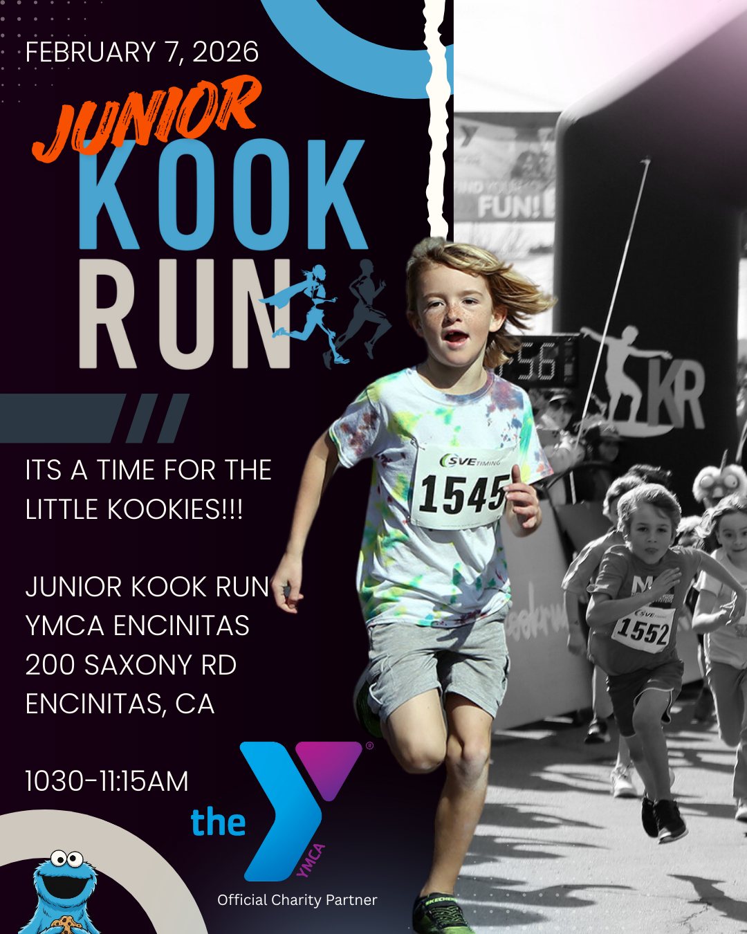 Calling all North County San Diego Parents! 📣 Get your little groms ready for some fun at The JUNIOR Kook Run!
Join us on SATURDAY, February 7th, for The Jr. Kook Run - a special kids-only event happening during packet pickup at the Encinitas YMCA! Let your kids burn off some energy while you get organized and pickup your race packet for The Kook Run 10K/5K. It's guaranteed smiles and good times! 🏃♀️🏃♂️
Event Features:
- Closed Course
- Wave Starts by Age Groups
- Distances Adjusted for Ages
- Jr Kook Run Finisher's Medal
- Event Race Bib
- Timed and Posted Results
- Goodies from our Sponsor
Don't miss out! Register today and find more information at www.thekookrun.com!
#JrKookRun #KidsEvent #NorthCountyKids #SanDiegoParents #SanDiegoEvents