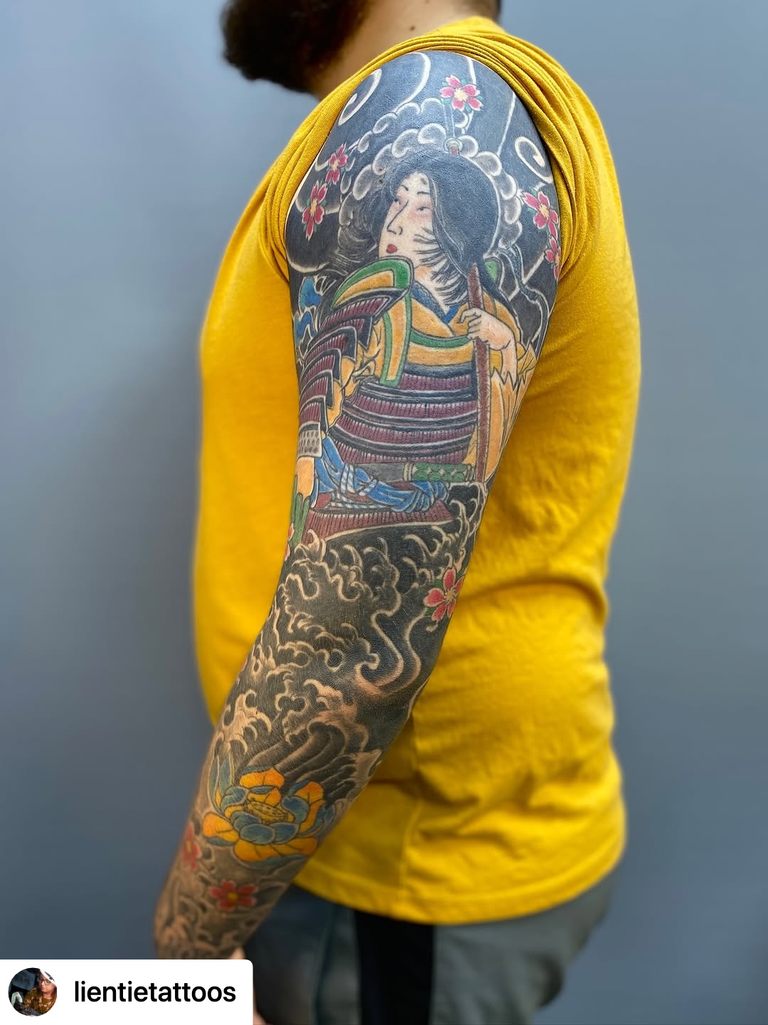 @lientietattoos 5 years healed Japanese tattoo sleeve for Rob! Always cool to catch up after a while and see how things healed up. Going to be restarting working on his body suit, so finishing off the seven lucky gods leg sleeves next. So far done one half of his lower leg
Probably the biggest tattoo project I’ve worked on. Doing such a big project is always a journey, and it’ll be especially interesting when we start connecting the different areas.