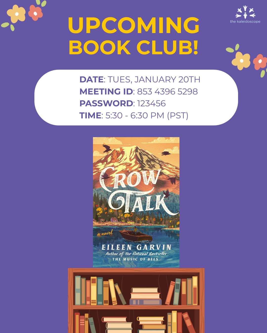 📚 Come join us for our first book club of the year, where we will discuss "Crow Talk" by Eileen Garvin.
"Frankie O’Neill and Anne Ryan would seem to have nothing in common. Frankie is a lonely ornithologist struggling to salvage her dissertation on the spotted owl following a rift with her advisor. Anne is an Irish musician far from home and family, raising her five-year-old, Aiden, who refuses to speak.
At Beauty Bay, a community of summer homes nestled on the shores of June Lake, in the remote foothills of Mount Adams, it’s off-season with most houses shuttered for the fall. But Frankie, adrift, returns to the rundown caretaker’s cottage that has been in the hardworking O'Neill family for generations—a beloved place and a constant reminder of the family she has lost. And Anne, in the wake of a tragedy that has disrupted her career and silenced her music, has fled to the neighboring house, a showy summer home owned by her husband's wealthy family.
When Frankie finds an injured baby crow in the forest, little does she realize that the charming bird will bring all three lost souls—Frankie, Anne, and Aiden—together on a journey toward hope, healing, and rediscovering joy. Crow Talk is an achingly beautiful story of love, grief, friendship, and the healing power of nature in the darkest of times."
We hope to see you there!
#BookOfTheMonth #MonthlyReads #BookClub #JanuaryReads #CrowTalk