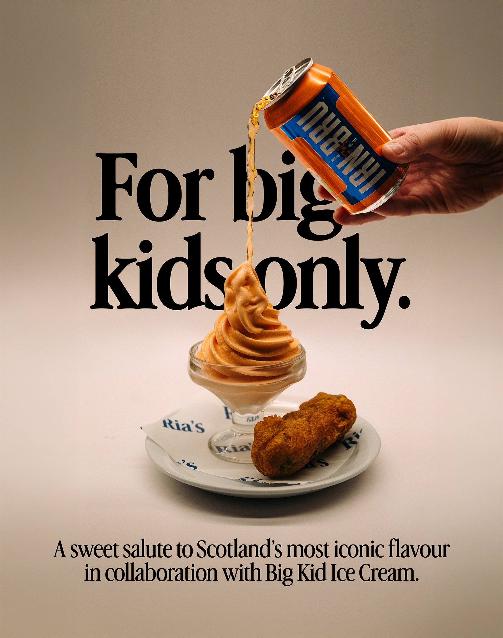 Some collabs just make sense. Like us and @bigkidicecream joining forces to turn @irnbru into ice cream for Burns Night.
Imagine.. Irn-Bru ice cream studded with chunks of deep-fried Mars bar and salted Scottish tablet. It’s playful, it’s a little chaotic and tastes bloody delightful.
Sold at @bigkidicecream from 16th January
On menu at Ria's for Burns Night
Sunday 25th January
£35pp set menu
Both sites
Reservations only
Artwork & photography by @amylouiseruse 🫶🏼
