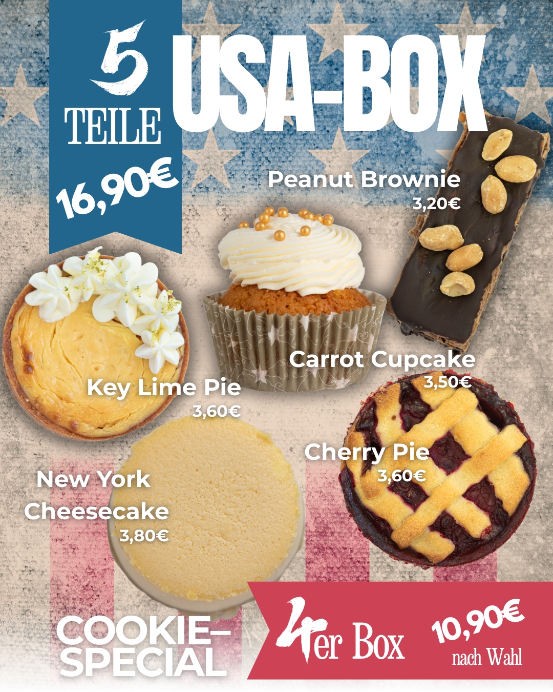 ✈️ Wir sind gelandet – der Verkauf der USA-Box startet ab heute!
Unser erster Stopp der kulinarischen Weltreise führt uns in die USA
und ihr könnt ab heute probieren, was amerikanische Dessertklassiker ausmacht –
handwerklich gebacken, in kleinen Törtchen, perfekt zum Durchkosten.
🧁 USA-Box – 5 Teile | 16,90 €
In der Box enthalten sind:
🍰 New York Cheesecake
🥕 Carrot Cupcake
🥜🍫 Peanut Brownie
🍒 Cherry Pie
🍋 Key Lime Pie
Alle fünf Desserts auch einzeln erhältlich.
🍪 Und weil ihr euch Cookies gewünscht habt:
Cookie-Special – 4er Box nach Wahl | 10,90 €
📍 Ab heute in der Konditorei erhältlich
🛒 und natürlich auch per Click & Collect im Onlineshop www.Itisacake.de
Willkommen an Bord
das ist erst der Anfang unserer Reise. ✈️
Eure Julia 🥰
#itsacake #usabox #americandesserts #kulinarischeweltreise
#newyorkcheesecake #keylimepie #cherrypie #peanutbrownie #carrotcupcake
#cookiespecial #patisserie #konditoreihandwerk #handgemacht
#schleswigholstein #heideinholstein #itzehoe