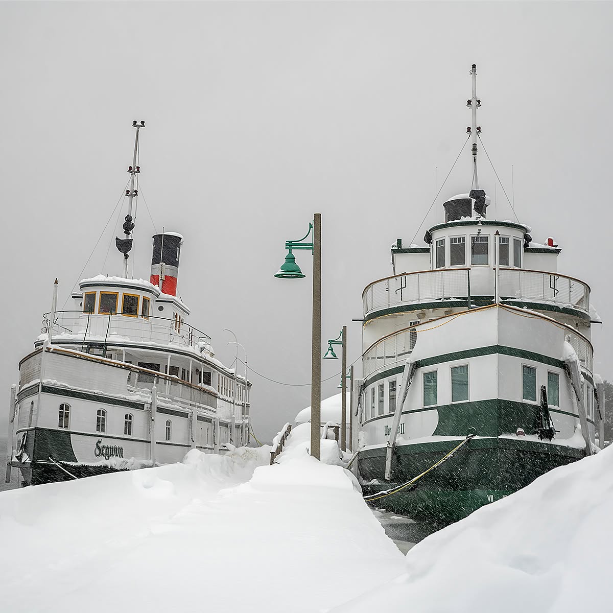 The RMS Segwun and Wenonah II steamships are just as majestic in the winter as they are in the summer.
#muskokamercantile #muskokashipyards