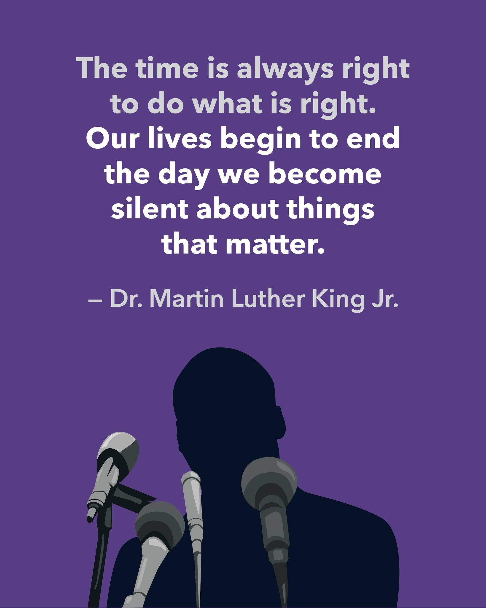 Today we honor the life and legacy of Dr. Martin Luther King Jr. — and his reminder that silence is never an option when justice is at stake.
At ANCHOR, we know safe, affordable housing is a cornerstone of dignity, stability, and opportunity — helping North Carolinians build healthier, more resilient futures.
On this Martin Luther King Jr. Day, we recommit to doing what’s right — today and every day.
Learn more: www.anchornc.org
#MLKDay #HousingFirst #AffordableHousing
Alt Text: Illustration on a purple background showing the silhouette of Dr. Martin Luther King Jr. standing at a podium with multiple microphones. Text reads: “The time is always right to do what is right. Our lives begin to end the day we become silent about things that matter.” — Dr. Martin Luther King Jr.