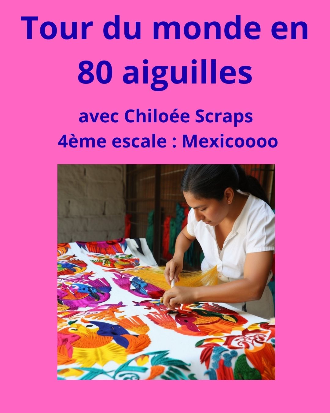 C'est l'hiver et il fait gris ? Je t'emmène au Mexique découvrir les broderies vitaminées du peuple autochtone OTOMI. Nous expérimenterons le point fétiche de la broderie de Tenango (où comment remplir dessus sans perdre de fil dessous).
Et nous créerons ensemble un motif inspiré de l'imaginaire Otomi pour le broder (sur un tissu, un sac, un coussin, un habit selon votre désir et expérience)
Attention petit groupe, peu de places !! RESA EN Mp
Mercredi 4 février (14h-17h)
ou
Samedi 7 février (14h-17h)
#ateliercréatif #broderie #embroidery #bordado #workshopmontpellier #arttextiledumonde