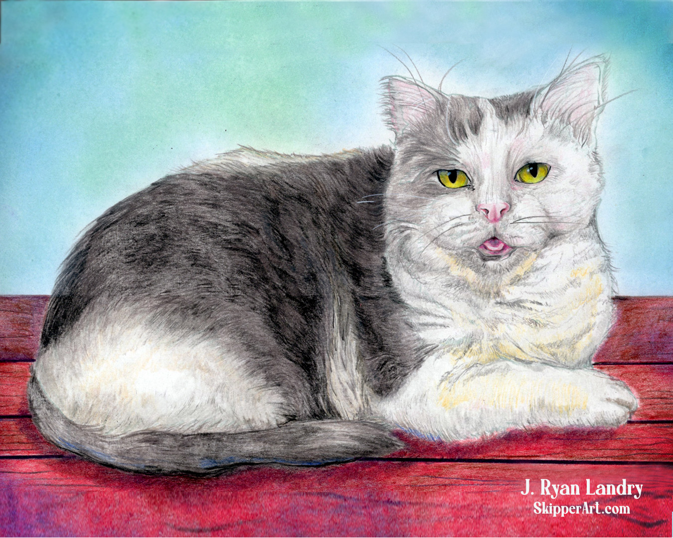 A colored pencil portrait of a very good cat.
Drawn by hand on 9 × 12 paper.
I love capturing the personality that lives behind the eyes — the small expressions that make each pet unmistakably themselves. These portraits are created slowly and intentionally, using traditional colored pencil techniques.
If you’re interested in having your pet drawn, you’re welcome to send reference photos.
Custom pet portraits are available through Skipper Art.
DM me for details or visit SkipperArt.com
#coloredpencilart
#coloredpencildrawing
#petportrait
#petportraitartist
#animalportrait #custompetportrait
#petportraitcommission
#commissionartist
#handdrawnart #kansascityartist
#kansascityart
#kcartist
#midwestartist #catportrait
#catart
#fineartdrawing