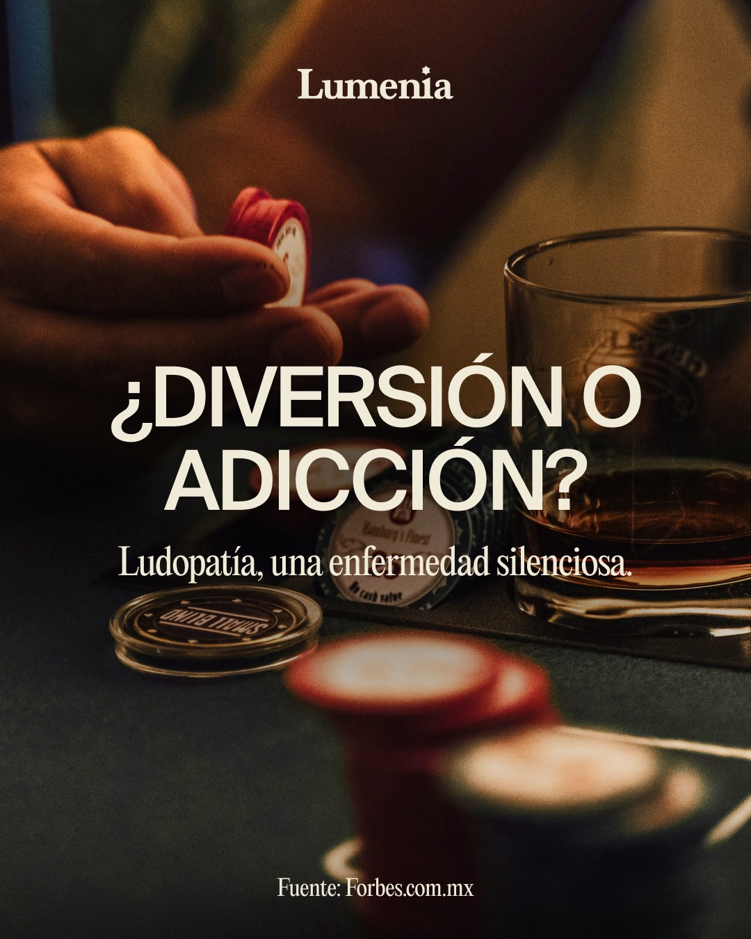 ¿Sabías que más de 5 millones de personas en México tienen adicción a las apuestas y no lo saben?
Conoce las principales señales para detectar la ludopatía.
No lo dejes a la suerte.
Fuente: forbes.com.mx
#ludopatia #apuestas #apuestadeportiva
