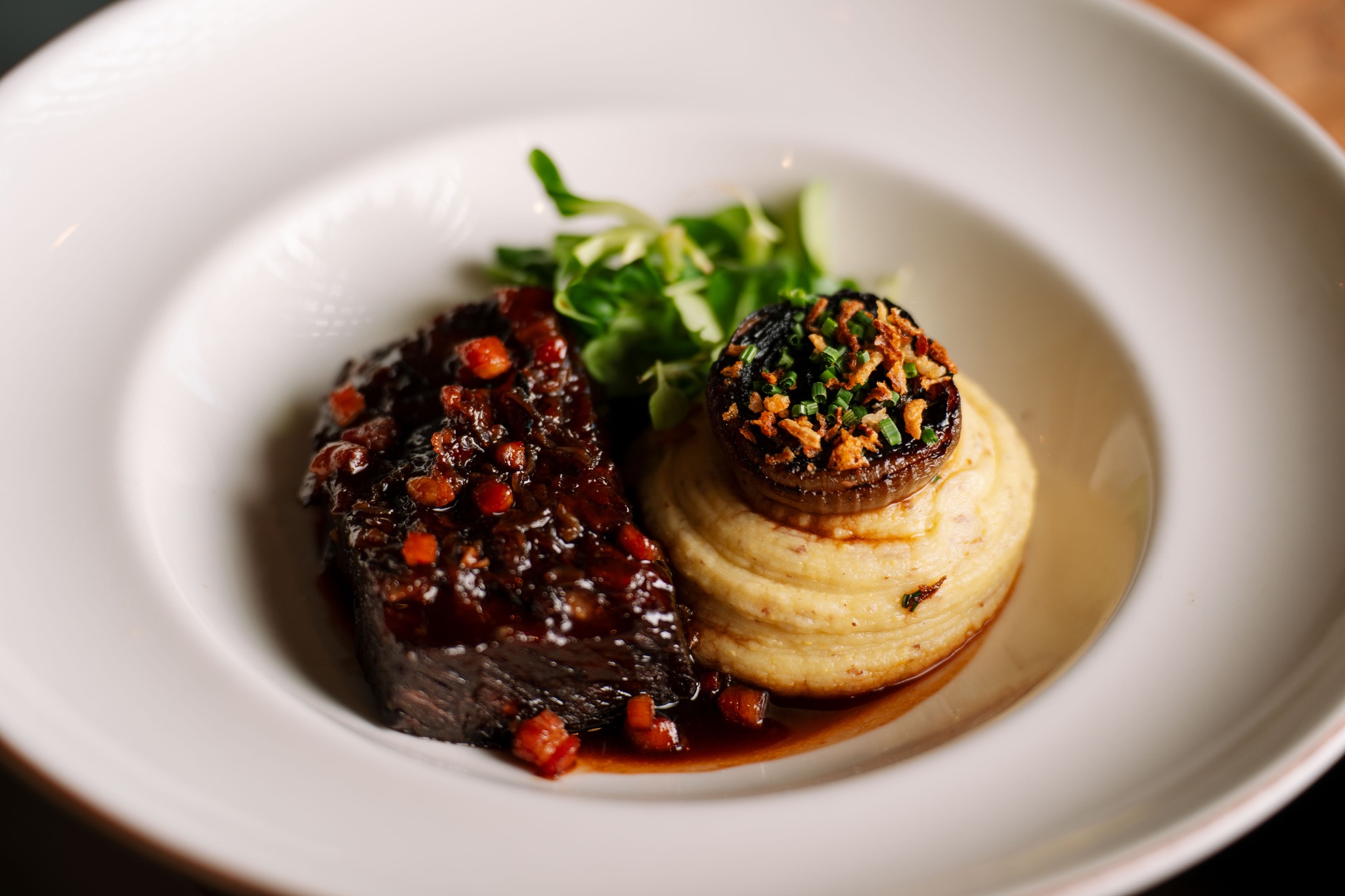 Braised Short Rib of Beef, Pommery Mash, Charred Roscoff Onion�--
Slow cooked, rich and full of flavour.
Proper comfort food done right. #thedogatwingham #wintermenu #comfortfood