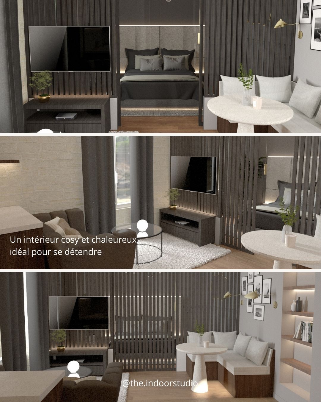 . Projet Blaye .
Mon client m’a contactée afin de l’aider à se projeter dans cet espace entièrement vide, destiné à la location Airbnb. Il souhaitait un intérieur accueillant, cosy et chaleureux, à l’ambiance feutrée, idéal pour un séjour tout en douceur, avec des couleurs assez foncées, des matières douces et des touches de bois pour apporter de la chaleur et du caractère. La chambre est au cœur du projet. ✨
Une ambiance apaisante, propice au repos. 😊
Vous aussi, vous avez un projet à imaginer ou à transformer ? Parlons-en.
Réservez un appel découverte ou envoyez-moi un mail pour me parler de votre projet. :)