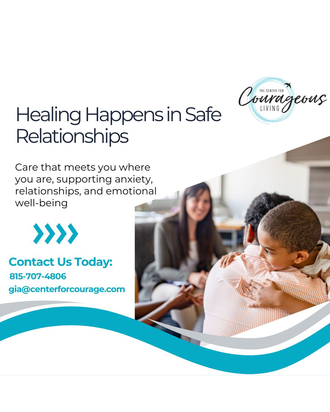 Healing doesn’t happen through words alone — it happens through safe, supportive relationships.
For many children, teens, and adults, therapy becomes the first place where they feel truly seen, heard, and accepted without judgment. A place where emotions are allowed, trust is built, and healing can begin at a pace that feels safe.
At Center for Courageous Living, we believe meaningful change happens when people feel supported — not rushed, labeled, or pressured. Whether someone is navigating anxiety, trauma, relationship challenges, or emotional overwhelm, support can make all the difference.
Reflection: What would it feel like to have a space where you or your child feels safe to be exactly who they are?
👉 Take the first step toward restoration. Reach out today to connect with our team and begin your journey toward renewal and growth.
📍 Crystal Lake, IL | 📧 gia@centerforcourage.com
📞 815-707-4806 | 🌐 centerforcourage.com
#MentalHealthSupport #TherapyWorks #HealingJourney #YouAreNotAlone #TheCenterforCourageousLiving #ChildTherapy #FamilySupport #CourageousLiving #CrystalLakeIL #McHenryCountyIL