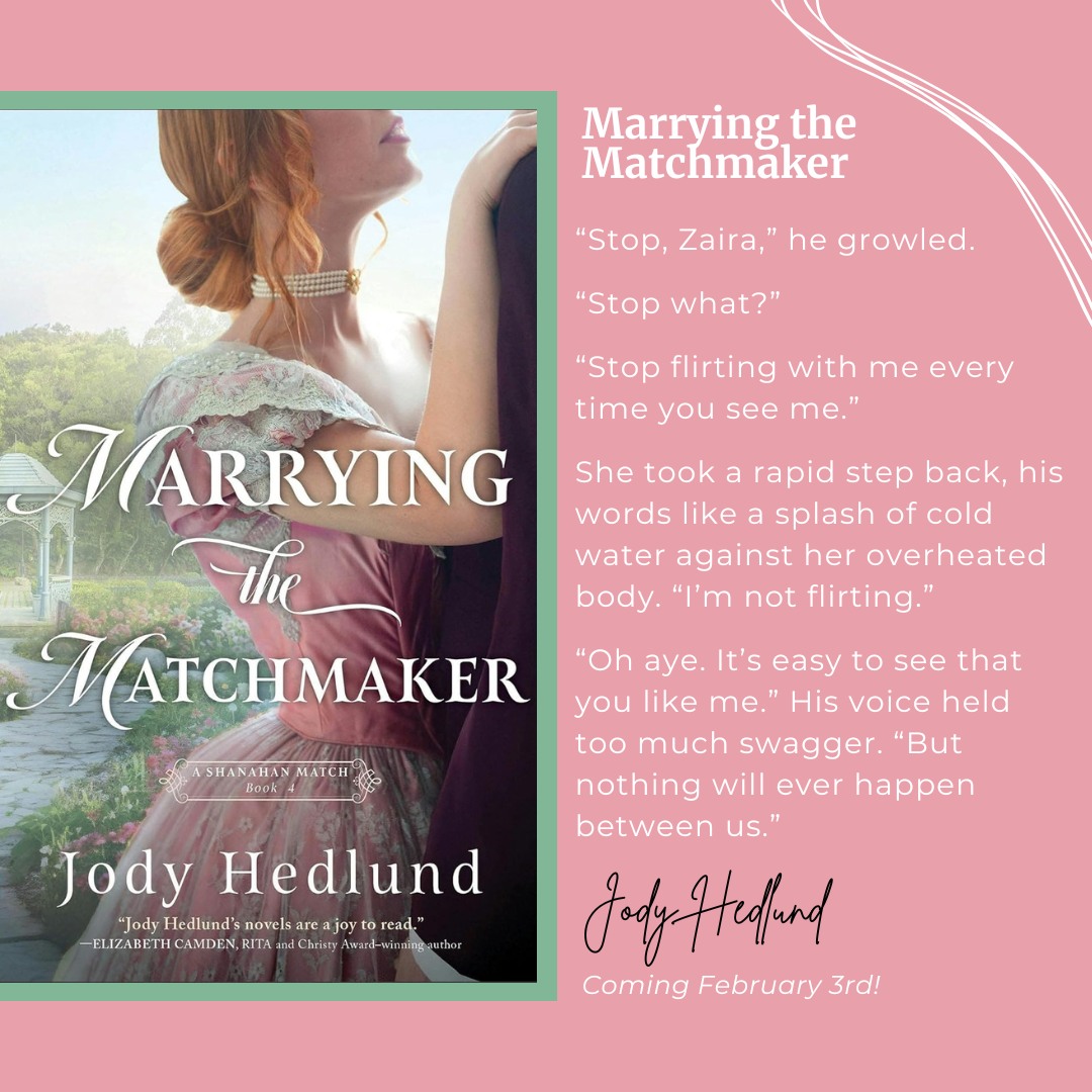 Marrying the Matchmaker by @jodyhedlund is ❤️soooo❤️ good!
Pre-order your copy: https://www.amazon.com/Marrying-Matchmaker-Shanahan-Match-Book-ebook/dp/B0FCSJQYYP/
#cantwait #bookstagram #comingsoon #christianfiction #marryingthematchmaker #bethanyhousepublishers #bethanyhouse #bookpictures #readingcommunity #historicalromance #sweetromance #romancereaders #jodyhedlund #matchmakerbook #matchmaker