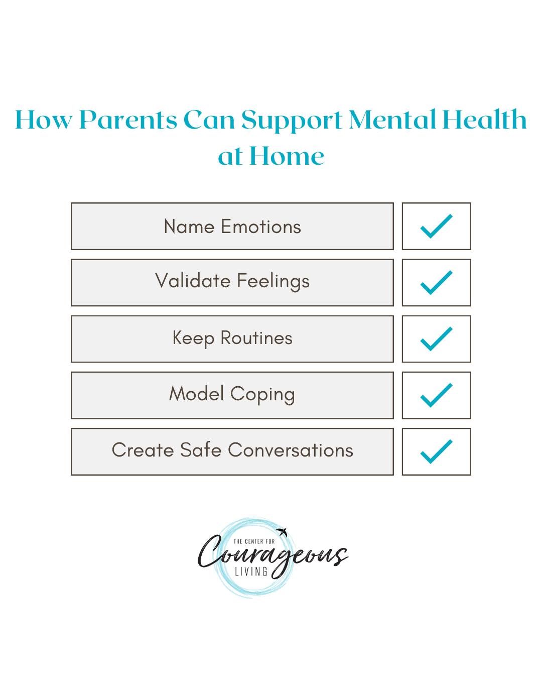 🏡 How Parents Can Support Mental Health at Home
Supporting a child’s mental health doesn’t require having all the answers. Small, consistent moments of connection and safety at home can make a powerful difference over time.
Here are a few simple ways parents can support emotional well-being:
• Name emotions — help children put words to what they’re feeling
• Validate feelings — let them know their emotions make sense
• Keep routines — predictability helps children feel safe
• Model coping — show how you manage stress and big emotions
• Create safe conversations — listen without rushing to fix
You don’t have to do everything perfectly. Showing up with care, patience, and consistency matters more than anything else. 🤍 For more tips check out our blog: https://www.centerforcourage.com/post/parenting-tips-for-raising-confident-children
📍 Crystal Lake, IL
📞 815-707-4806
📧 gia@centerforcourage.com
🌐 centerforcourage.com
#ChildrensMentalHealthWeek #ParentSupport
#ChildMentalHealth #FamilyWellbeing
#MentalHealthAtHome #RaisingEmotionallyHealthyKids
#TheCenterForCourageousLiving #CrystalLakeIL #McHenryCountyIL