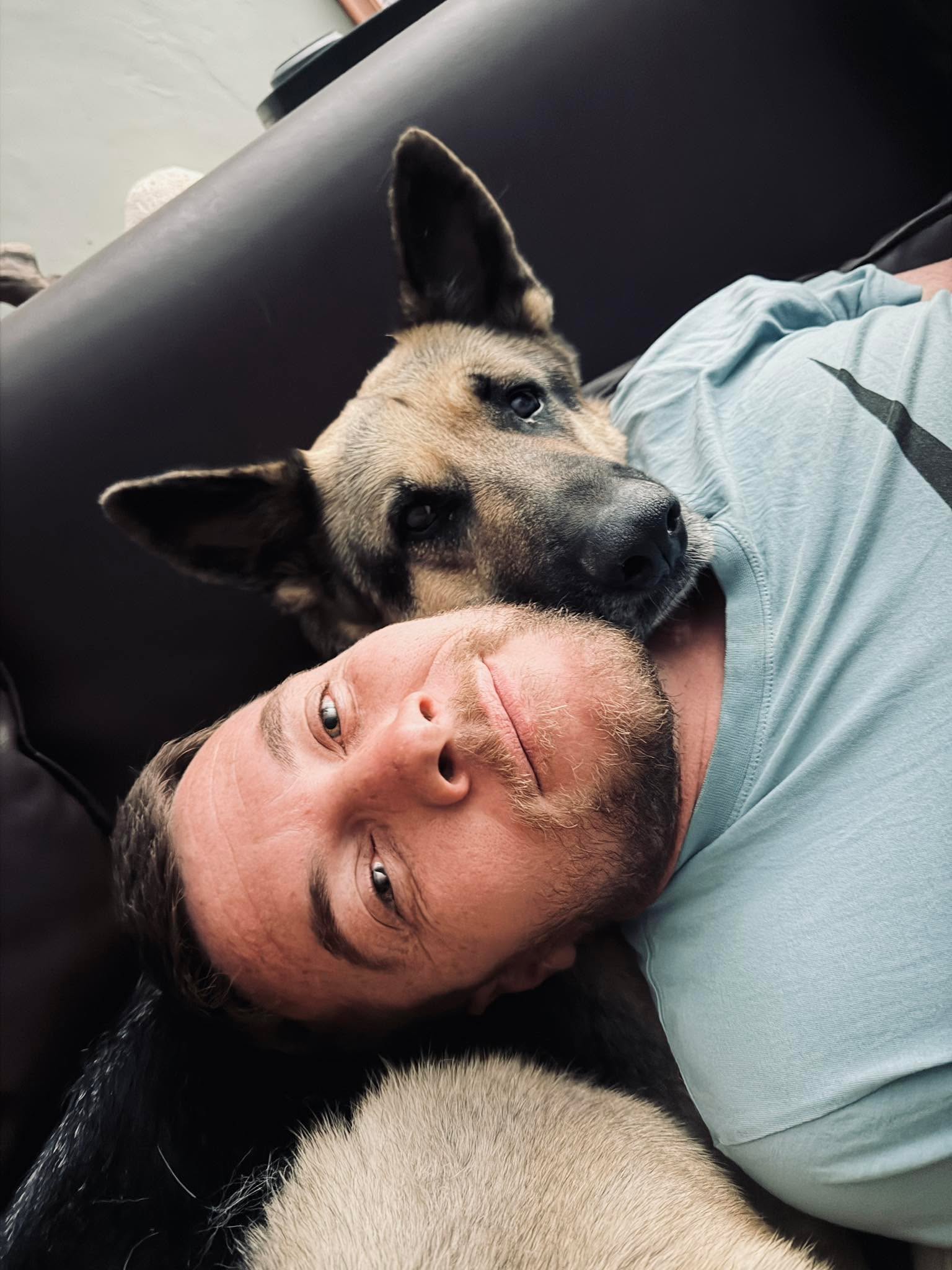 We have dogs not only for protection but for companionship.
Kai is our fearless reptile chaser/killer. He’s relentless when he catches a scent.
But he’s also one of our biggest babies. Always by our side. Always on guard.
Thankful for my fur babies