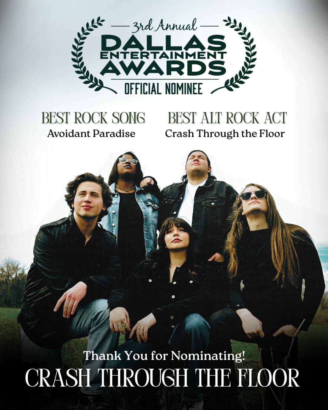 Crash Through the Floor is made up of Destiny alumni + instructors Kiara, James, Jacob, Bre, and Jared—and they’re officially Dallas Entertainment Award NOMINEES 🤘
🏆 Best Rock Song of the Year
🏆 Best Alternative Rock Act
Let’s show up for our people. Go vote and help Crash take the win!
👉 Click the link to cast your vote!
Click the link in our bio to vote
#dfwmusic #dfwmusician #dfwmusicians #dfwmusicscene