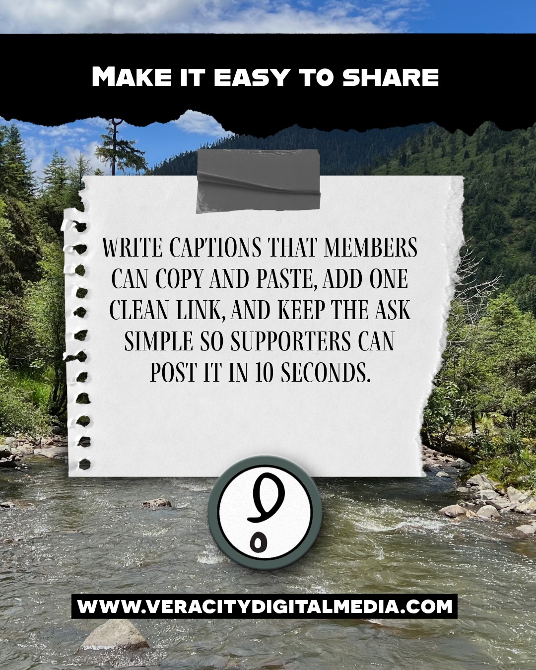 If it's a challenge for people to understand your mission and difficult for them to share it with friends and family, your post will be wasted. Make it simple.