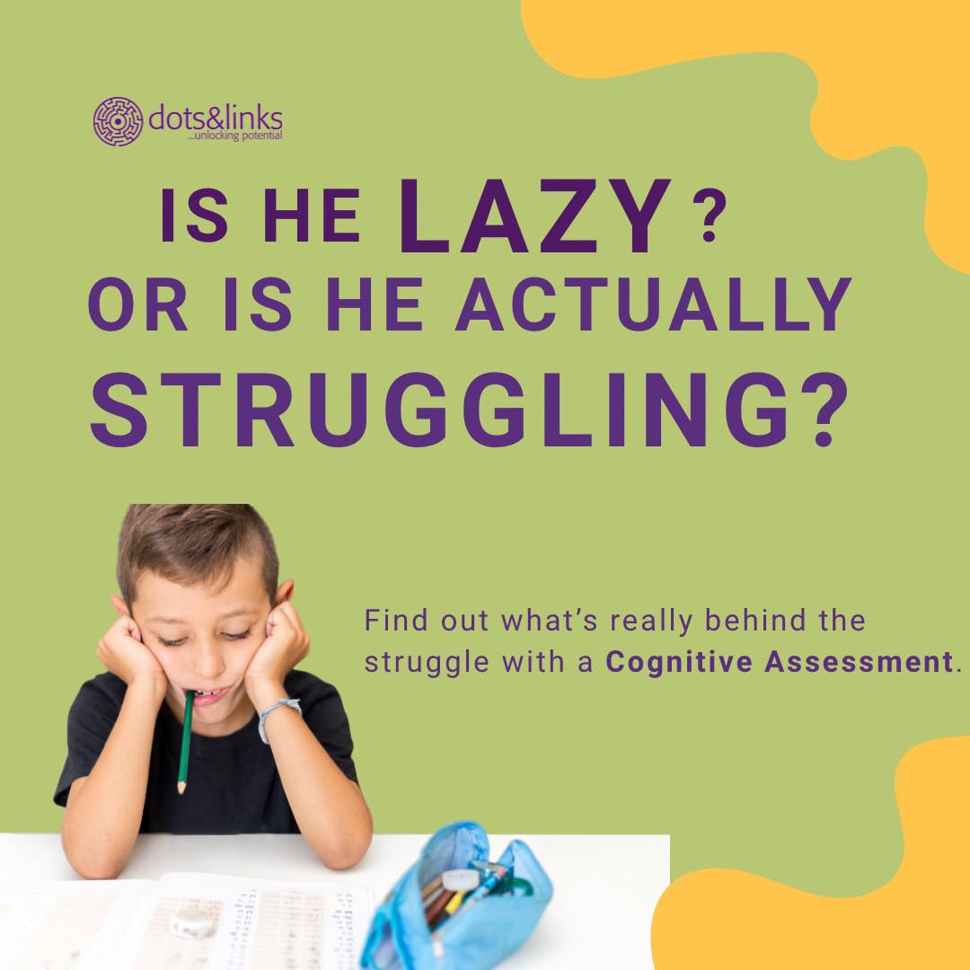 “Lazy” is often a label we use when we don’t yet understand the why.
Struggles with focus, memory, processing, or regulation can look like lack of effort, but they’re usually signs of an underlying cognitive challenge.
A cognitive assessment helps uncover what’s really going on and guides the right support forward.
✨ Book a cognitive assessment today and replace frustration with clarity.