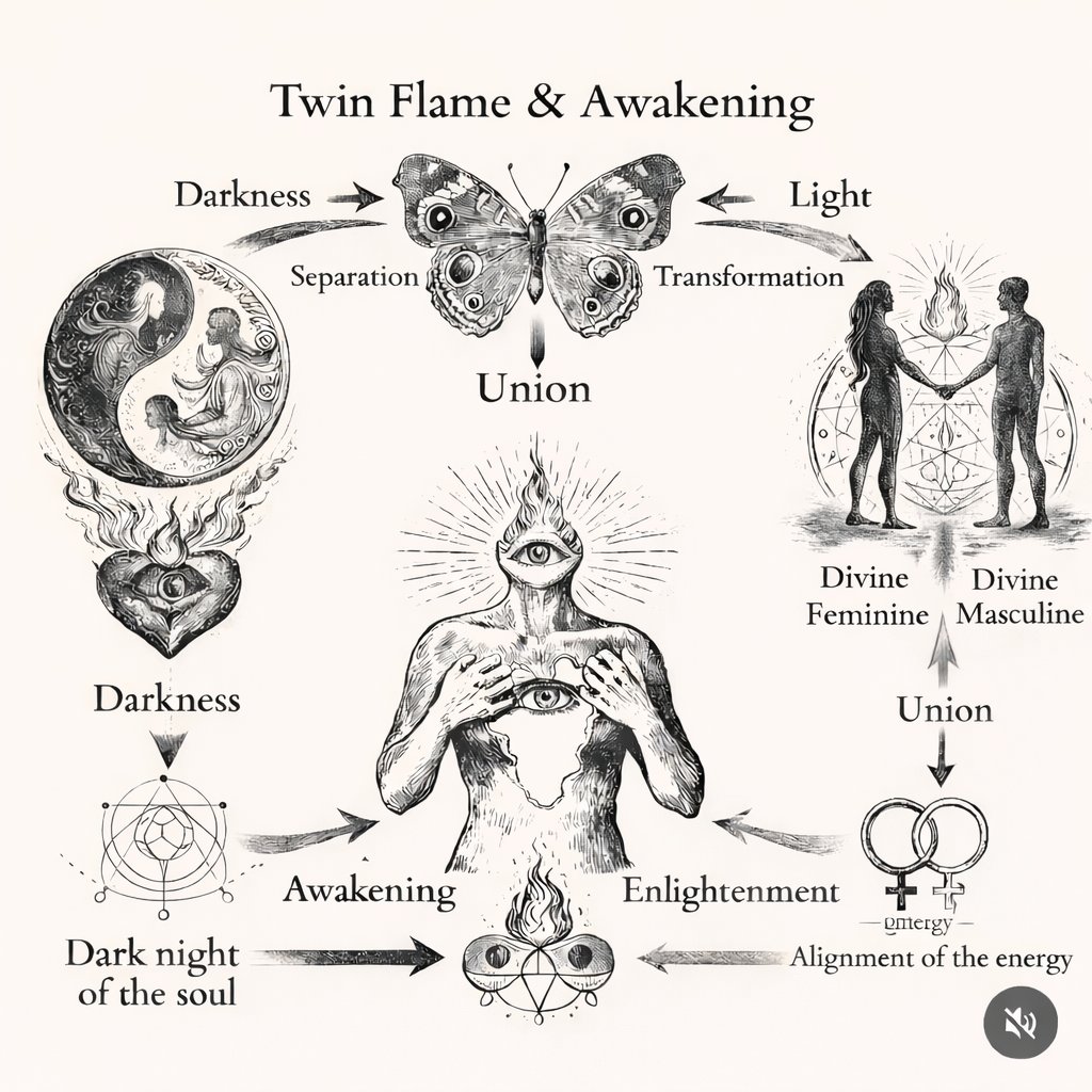 Twin Flame Awakening: as a path of awakening, death, rebirth, and inner union.
✨ Darkness & Separation
The journey often begins in the shadow. Separation is not punishment: it’s purification. Everything unconscious rises to the surface: wounds, fears, attachments, illusions.
🌑 Dark Night of the Soul
This is where identity dissolves. The ego breaks. You feel lost, empty, stripped of meaning. Yet this darkness is sacred: it clears space for truth.
🔥 Awakening
Through the pain, energy activates. The heart cracks open. Consciousness expands. You start seeing beyond the mind: beyond the story.
🦋 Transformation
Like the butterfly, you cannot return to who you were. This phase is about surrender, letting old selves die so something truer can emerge.
👁 Enlightenment & Inner Union
The masculine and feminine energies begin to realign within you. This is the real union: not with another, but with your own soul.
⚡ Alignment of Energy
When inner balance is restored, external union becomes possible, but no longer needed for wholeness.
💎 True Union
Union is a state of being.
Wholeness.
Embodiment.
Love without attachment.
This path isn’t about chasing someone.
It’s about remembering who you are.
If this resonates, you’re not broken.... you’re awakening 🖤✨
#twinflame #twinflamejourney #twinflamesunion #Awakening #love