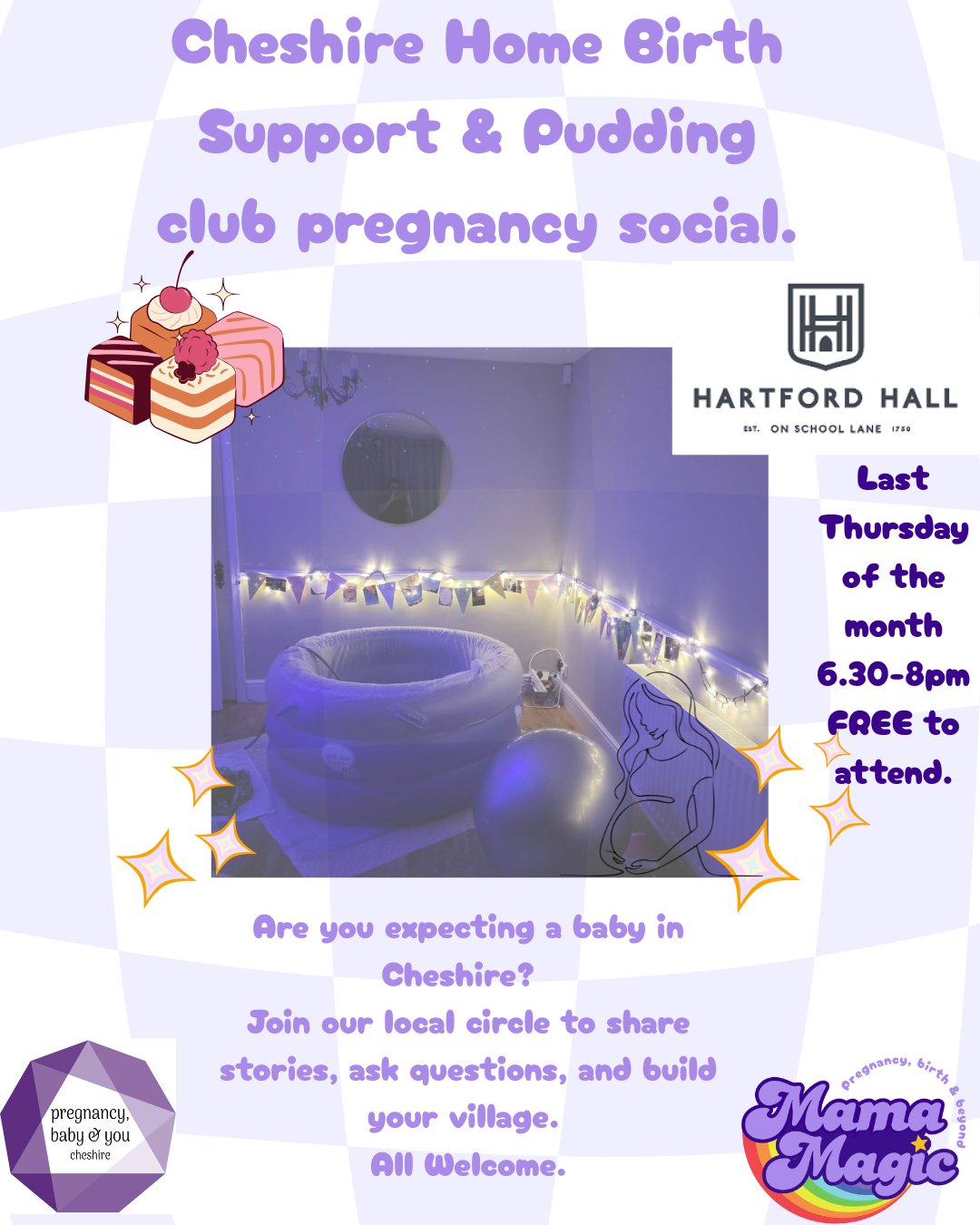 Sweet treats & empowering birth talks! 💖🍰
Join the PBY Pudding Club + Home Birth Support Group Cheshire for our FREE group, next session at Hartford Hall Hotel!
This is your safe circle to explore birth, share stories, and feel truly supported in your journey. Partners & Families, Midwives & birth workers welcome!
Indulge in lovely cakes & drinks (available for purchase) while connecting with your community.
🗓️ Thursday 22nd Jan | ⏰6.30pm-8pm | 📍 Hartford Hall Hotel
Then the last Thursday of the month moving forward.
Come as you are, leave feeling stronger. See you there!
Please let me know if you can attend- DM me, leave a comment x
#PuddingClub #HomeBirth #Cheshire #PregnancyJourney #BirthSupport #Community #HartfordHall #FreeToAttend
