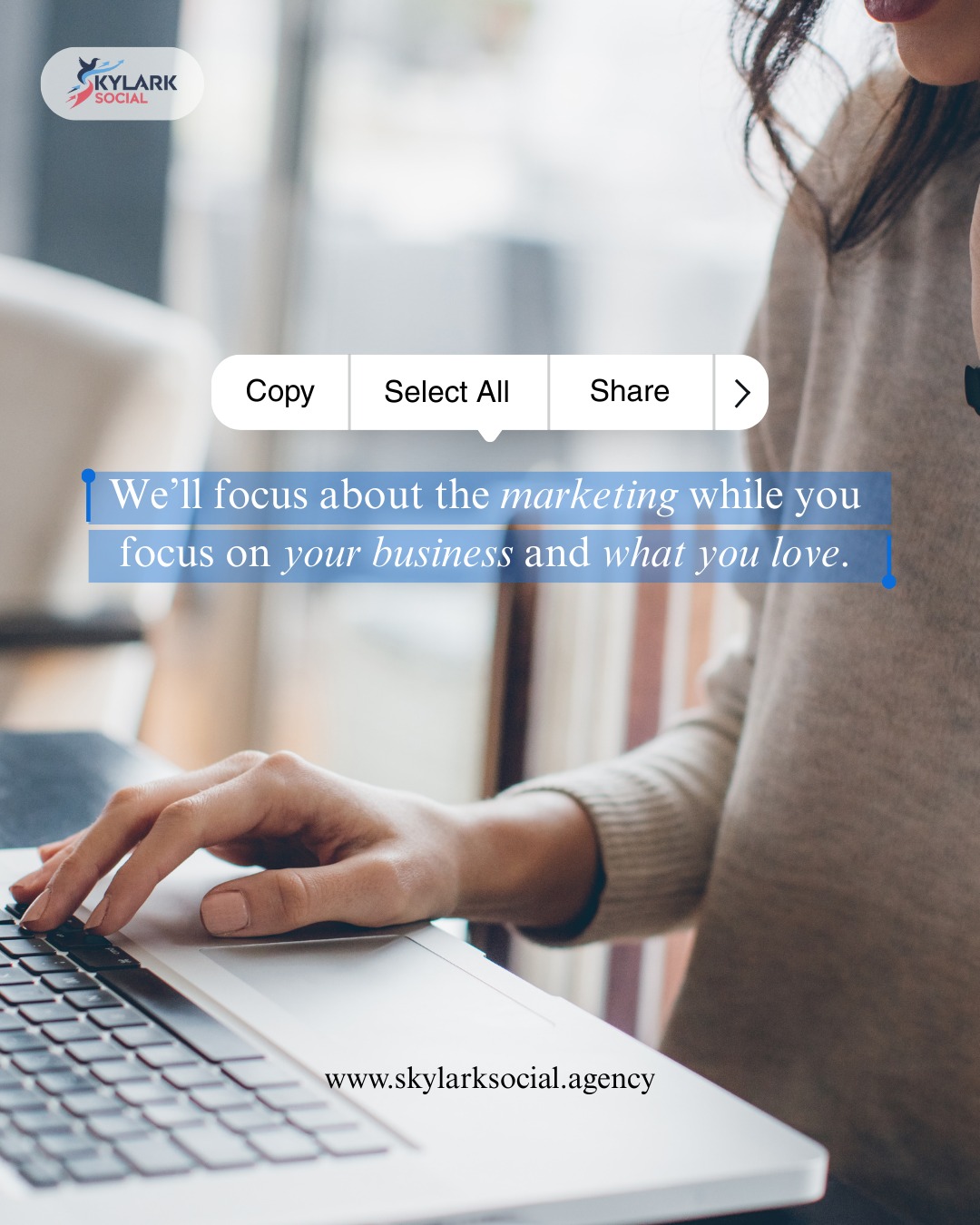 Running a business is already a full time job.
Let us handle the marketing while you focus on what you do best 🤍