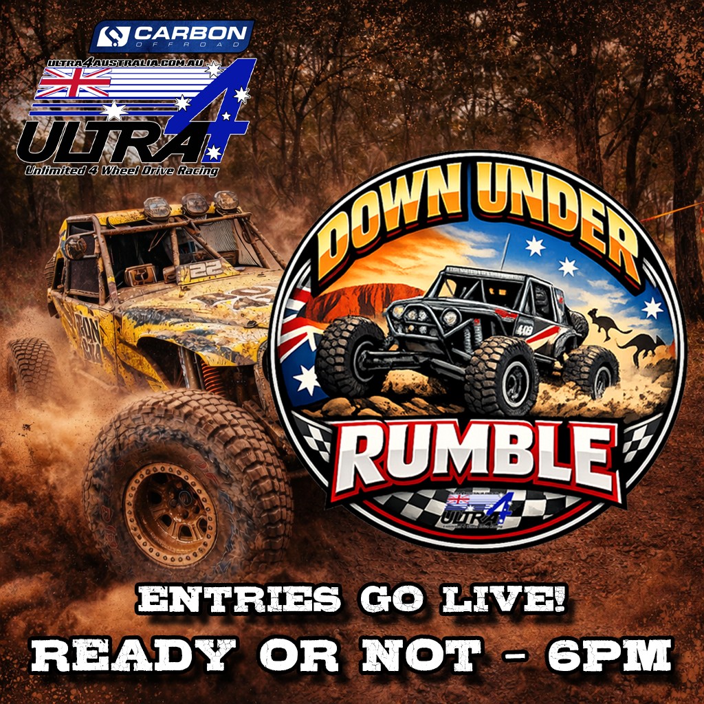 START YOUR 2026 RACE SEASON THE HARD WAY.
Blow the cobwebs out.
Knock the mud loose.
Spill a bit of blood in the shed, bend a few tools and get the rig ready to cop it.
This is your shot to kick off the year with the toughest, meanest offroad racing in Australia. No soft starts, no parade laps — just proper punishment from flag drop to finish line.
🔥 ENTRIES DROP 6PM TONIGHT 🔥
Webscorer opens for Round 1 — Down Under Rumble at Thanes Creek 4x4 & Camping
Our crew’s rolling home after a few weeks soaking up the madness at King of the Hammers, still buzzing and dead keen to drag some of that brutality back onto Aussie dirt. Expect savage tracks, busted parts, long days and harder nights.
Sitting on the fence? Not sure if your car ticks the boxes?
Hit us up. Send us a message and we’ll get you sorted and racing in no time.
Ultra4 Australia, presented by Carbon Offroad Australia .
If you’re looking for easy, you’re in the wrong paddock.
Reckon you’ve got what it takes? 🏁💥
https://www.webscorer.com/register?raceid=417994
