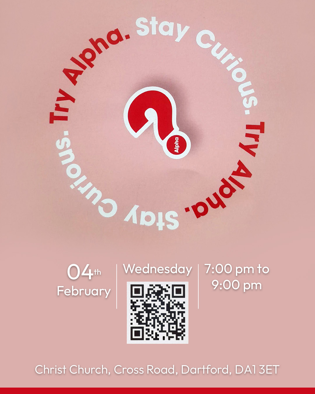 ✨SPRING ALPHA 2026 ✨
Alpha starts tomorrow! Wednesday 4th February 2026, 7pm, weekly until 1st April 2026.
Dinner kicks off at 7:00 pm, and at 7:30 pm we’ll roll into the video and discussion—also streaming online for those joining remotely. Come and join us!
#trychurch #dartford #dartfordcommunity #Spring2026 #TryAlpha