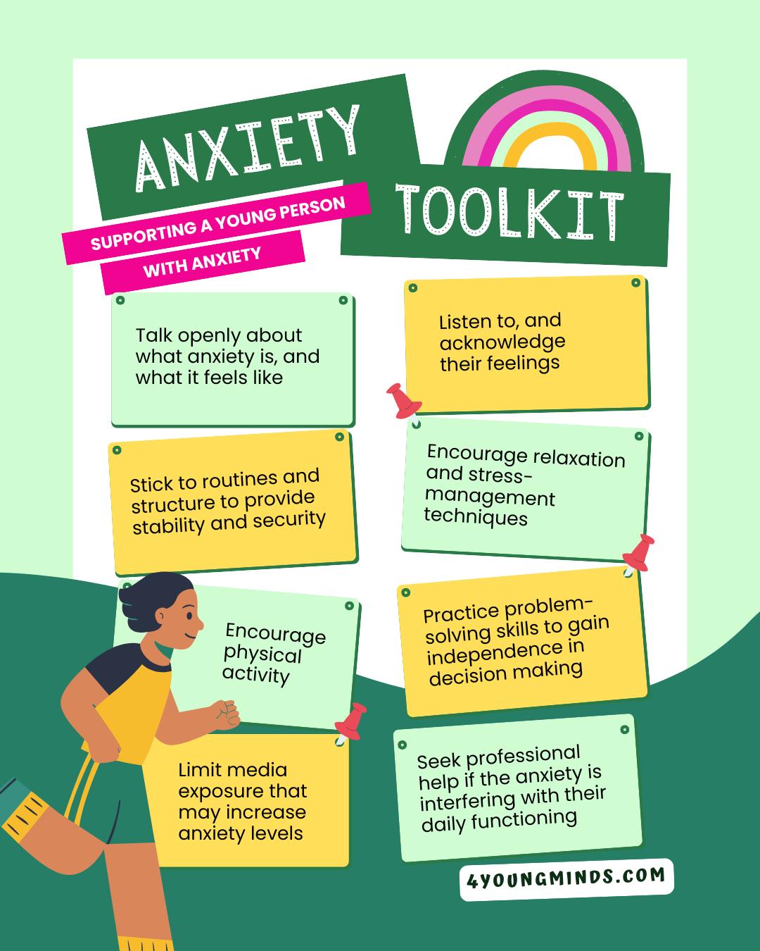 Supporting young people with anxiety isn’t about removing challenges , it’s about helping them feel equipped to face them.
That’s why anxiety toolkits and mental health education matter. They give young people practical strategies, language for their feelings, and reassurance that they’re not “weak” for struggling. 💛
💬 If a young person could have one tool to help with anxiety, what do you think would make the biggest difference?
If you’d like to bring anxiety-focused workshops or resources into your school or setting, DM us 🌱
#4youngminds #mindovermatter #anxietysupport #mentalhealtheducation