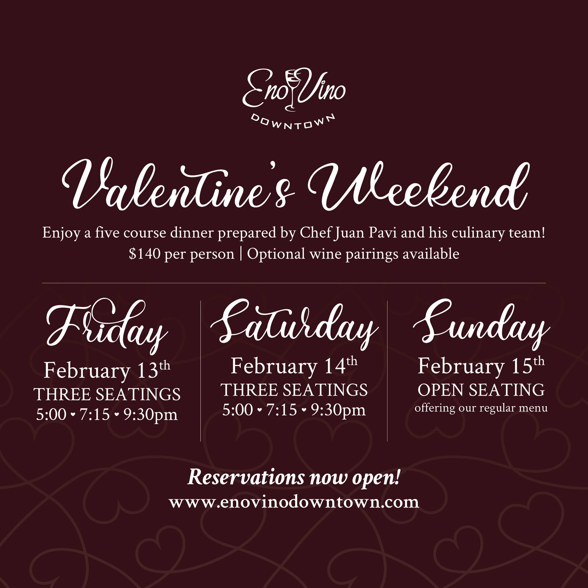 Love is in the air ❤️
Valentine’s Weekend reservations are officially open!
We are putting the final touches on our five course menu and cannot wait to share it with you 😍
Stay tuned 👀