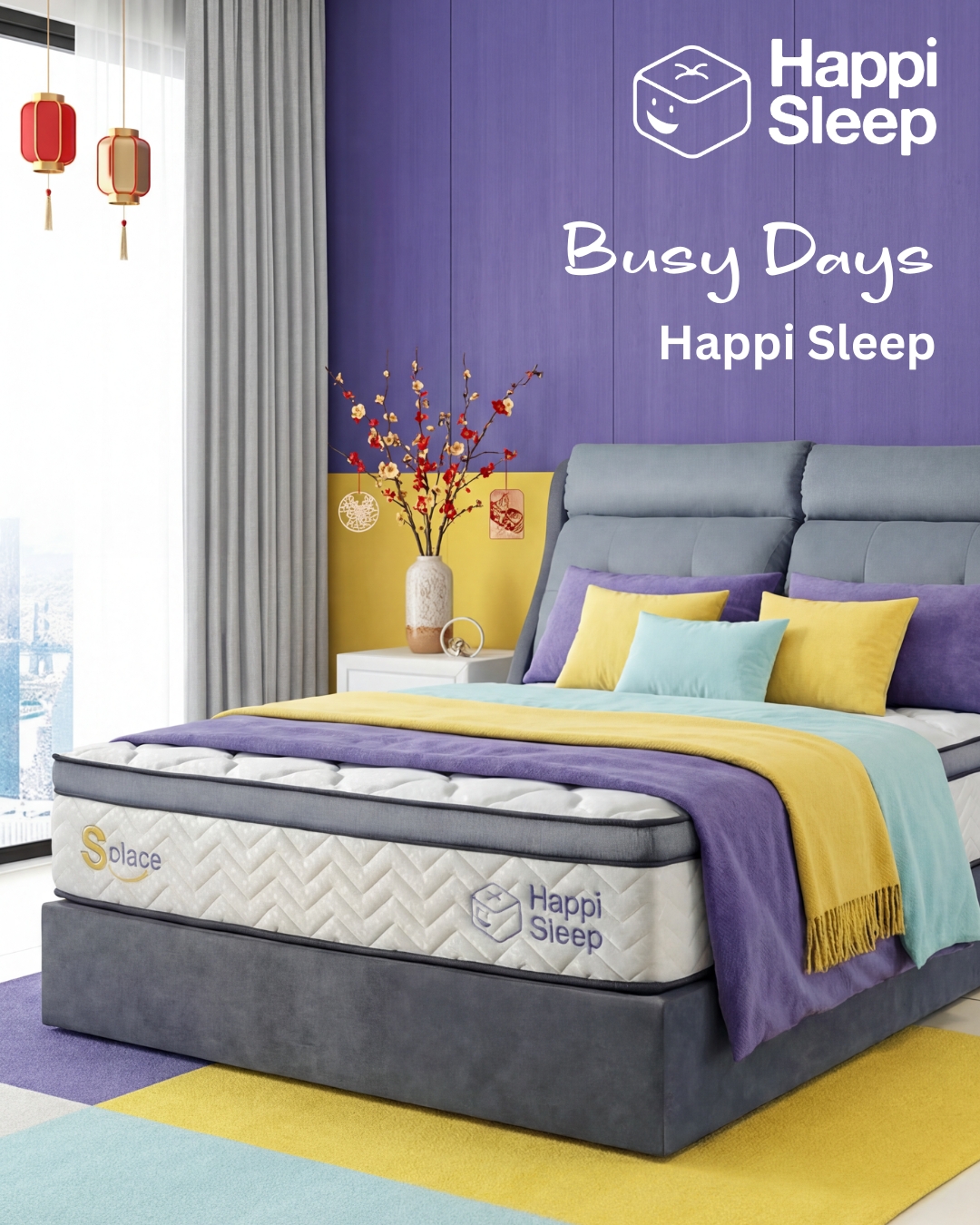 Busy CNY days ahead 🚨
Full schedules, full tummies, but your nights should be full of good sleep too.
Come home to Happi Sleep on the Solace Hybrid Mattress, made with pocketed springs, reloop fibres and comfy latex for nights that help you recharge. 💛
Refresh your bedroom comfort with Happiness today!
#HappiSleep #DreamWithUs