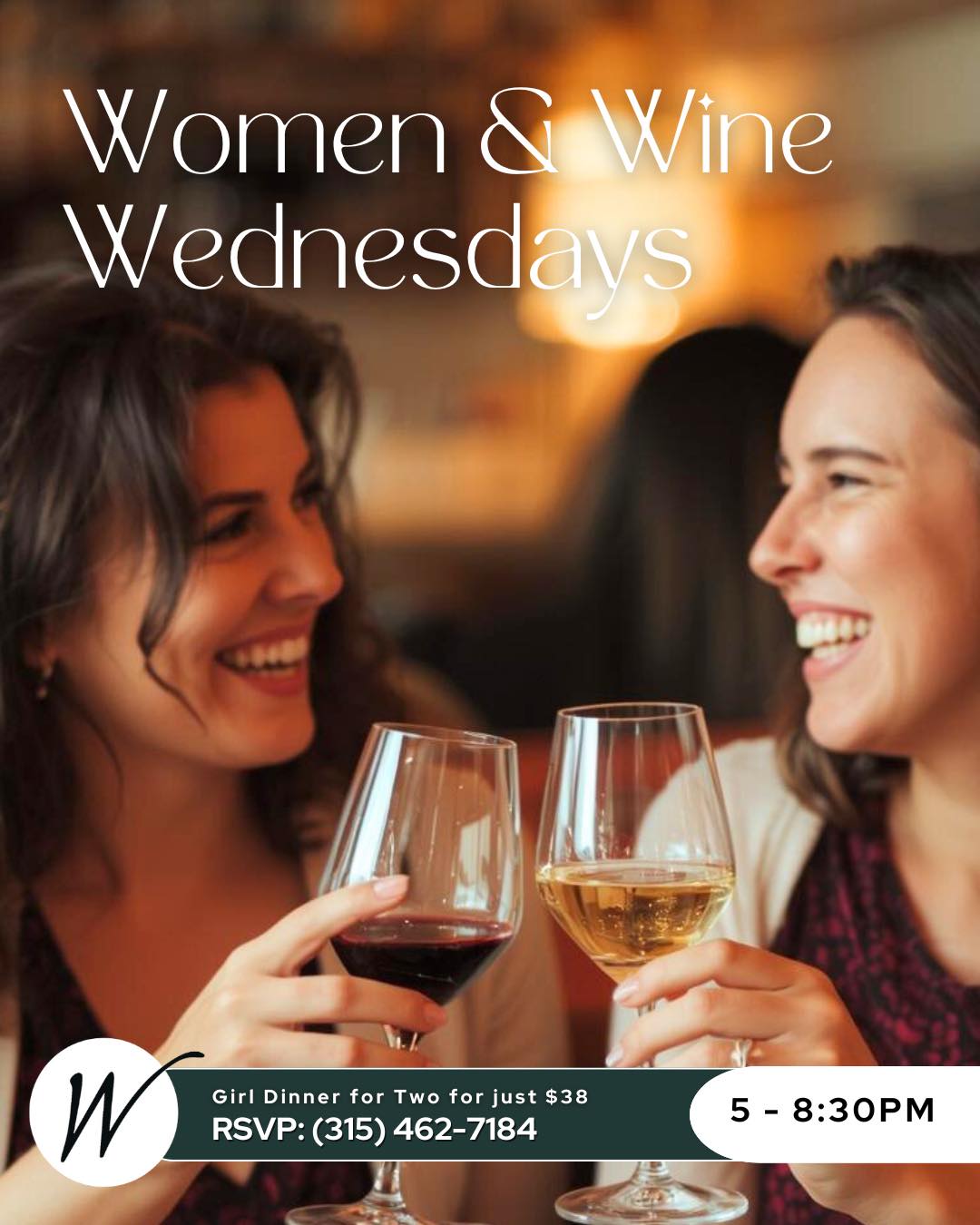 Wednesdays are for women and wine 💃🍷
Grab your girls and make midweek plans easy at Warfields with our Girl Dinner 💁♀️
If you’ve been trying to plan a simple night out that everyone can say YES to – this is it.🤩
Every Wednesday we’re offering Dinner for Two for just $38, featuring:
• Two glasses of House Wine
• Shoestring Fries
• Caesar Salad
(Plus add-ons available for salads upon request and our full cocktail menu to choose from!)
📍 Dinner served in the lounge only
⏰ 5:00 – 8:30 PM
🗓️Starting January 21st
No stress, no planning headaches – just good food, good wine, and great company. See you Wednesday!