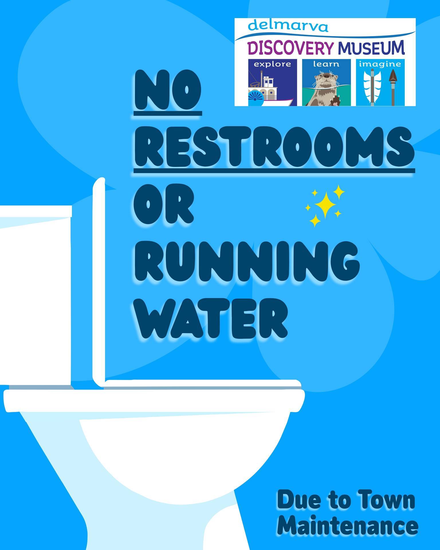 Urgent: There is currently NO Restrooms or running water at the Delmarva Discovery Museum due to Town Maintenance. We are working on a solution for our Story Time at the Museum with Worcester County Maryland Library , but we urge those who are coming to the event to please use the restroom before attending. We are truly sorry for any inconvenience.