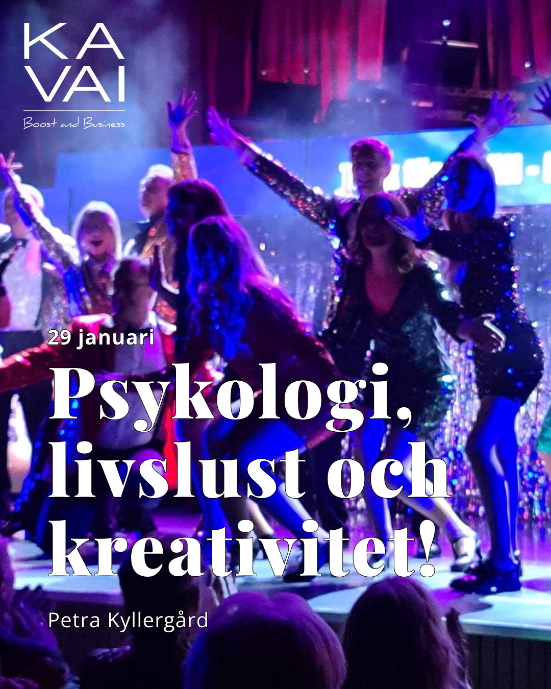 Årets första Kavai-event är snart här - missa inte denna eftermiddag om psykologi, livslust och mänsklighet🌟
Den 29 januari välkomnar vi en av Borås mest välkända röster inom psykologi – Petra Kyllergård, psykolog och verksamhetsledare för Borås Psykoterapiinstitut. I över 20 år har Petra mött människor i livets alla skeden, alltid med nyfikenhet, värme och respekt för det unikt mänskliga. Hon är en person som verkligen strålar av energi och livslust – något som märks både i hennes arbete och i hennes kreativa liv utanför kliniken ✨
I sin föreläsning hos Kavai bjuder Petra på:
🧠 en inblick i psykologens vardag
💛 tankar om vad som faktiskt får oss att må bra
🌍 reflektioner kring hur vi kan leva i en värld som ibland känns stressande och svår att förstå
Hon delar generöst med sig av sina erfarenheter som psykolog, ledare och medmänniska – och av sin starka övertygelse om att varje människa har rätt att spela huvudrollen i sitt eget liv. Föreläsningen väcker tankar, känslor och inspiration – med lika delar psykologi, livslust och kreativitet.
Målet? Att du ska gå därifrån med hopp, motivation och en vilja att göra gott – både för dig själv och andra🙌
Varmt välkommen till en föreläsning som berör, stärker och inspirerar🌿
👉 Passa på att säkra din plats – läs mer och anmäl dig: https://www.kavai.se/event-details/psykologi-livslust-och-kreativitet