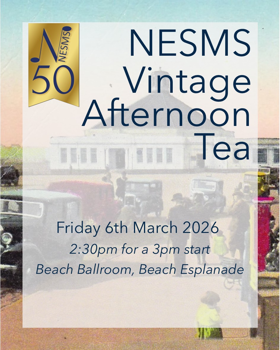Our vintage afternoon tea is just a week away! This weekend is your last chance to book your seat. Enjoy an afternoon tea of sandwiches, scones, traybakes and fancies with tea and coffee, served on a vintage China tea set, alongside music performed by musicians from NESMS 🎶
Tickets are £30 per person. A discounted price of £270 is available when booking for a table of 10. Contact the NESMS office for further information or to book your seat.