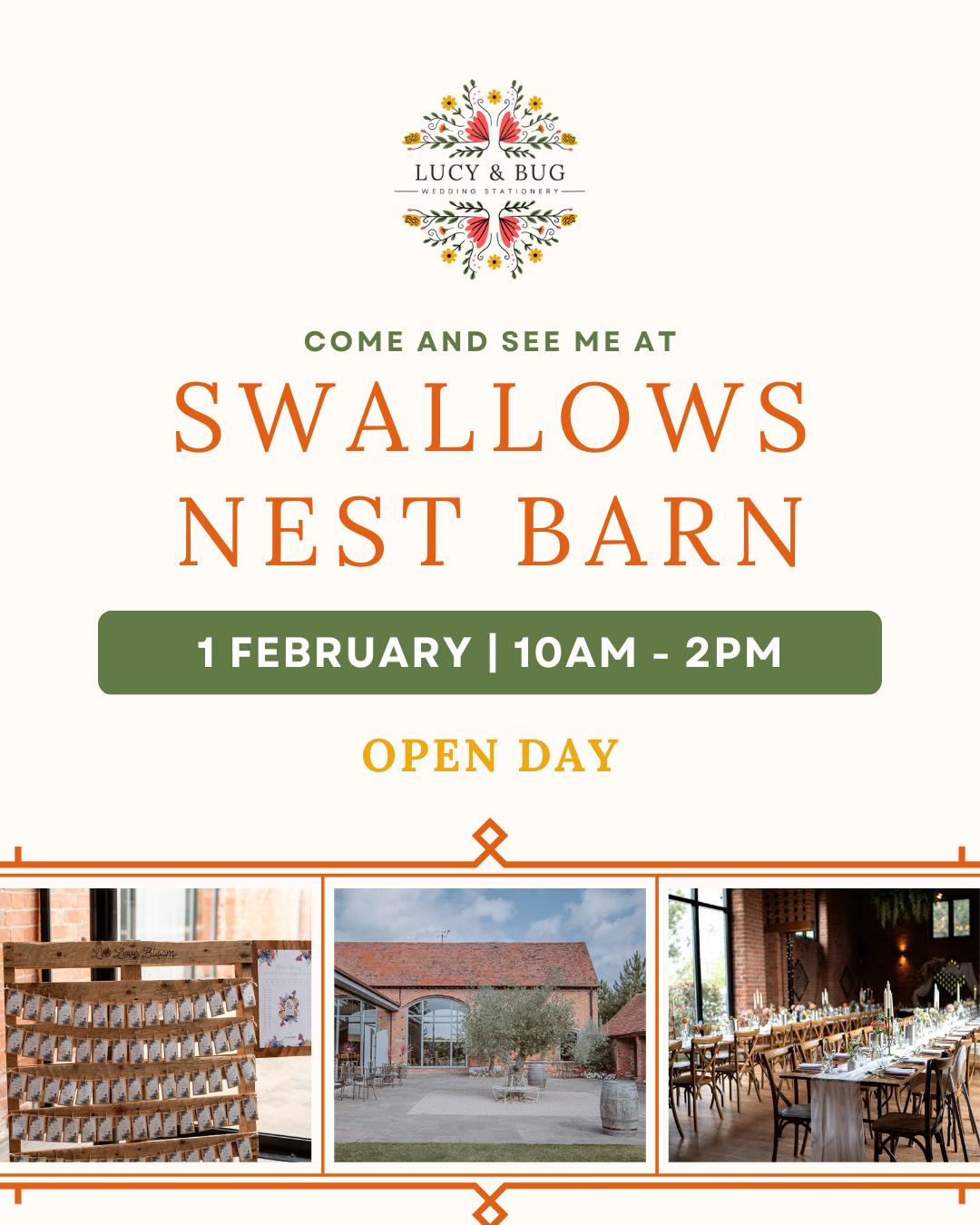 ✨ Wedding Open Day – come and see my stationery in real life! ✨
I’m so excited to be exhibiting at the Swallows Nest Barn Open Day on Sunday 1st February, 10am–2pm 🤍
@swallowsnestbarn
The barn will be styled beautifully, full of wedding inspiration, and I’ll be there showing how my stationery can be used throughout the venue.
It’s the perfect chance to:
✨ See how stationery works in situ
✨ Get ideas for your own day
✨ Chat through custom design ideas
✨ Meet a fab team of recommended suppliers
Plus… prosecco and canapés 🥂 (always a win).
If you’re planning your wedding and want to picture how it could all come together, I’d love to see you there.
👉 Register here: www.swallowsnestbarn.co.uk
#swallowsnestbarn #barnweddings #warwickshirebarnweddingvenue #lucyandbug #weddingstationery