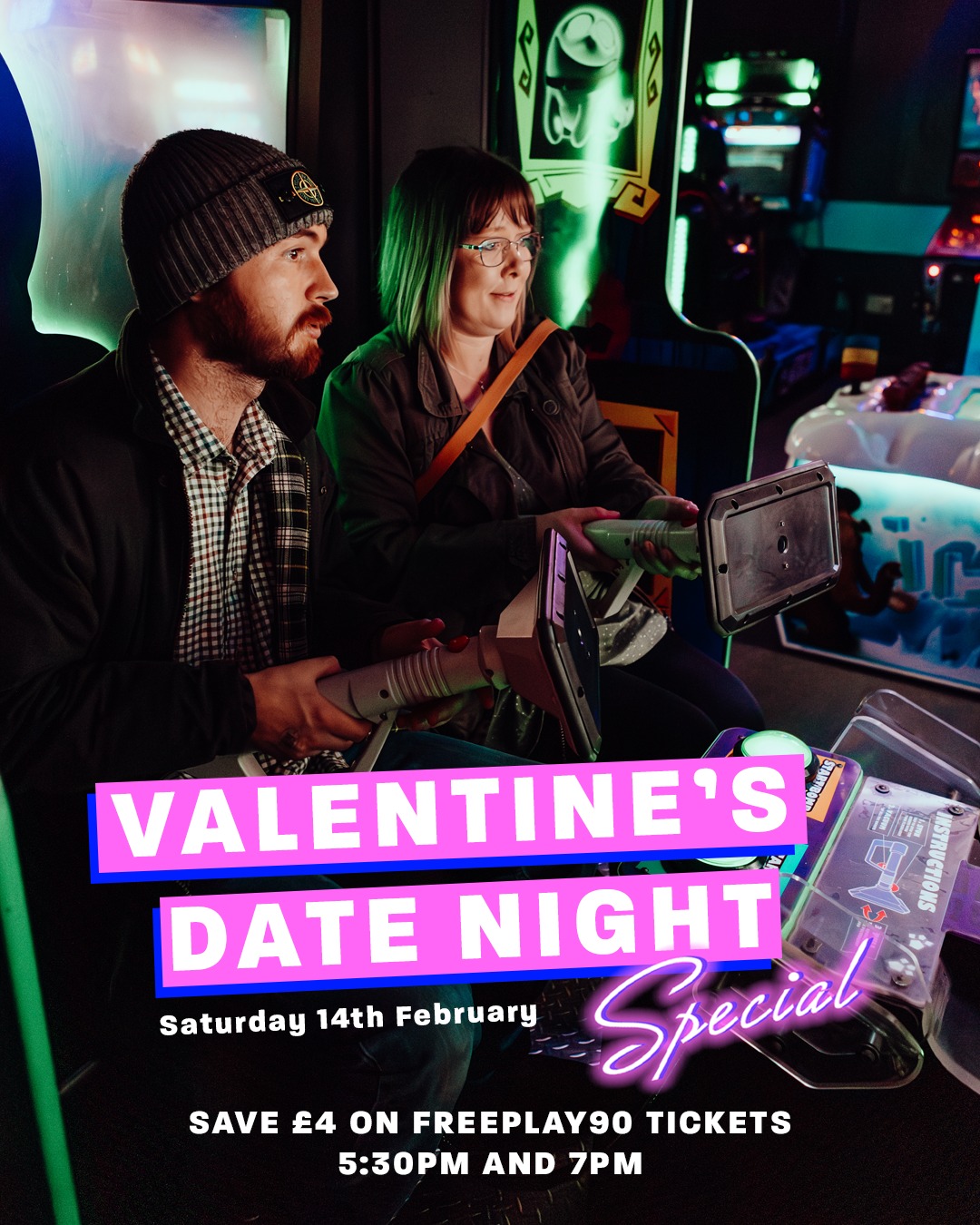Looking for something other than dinner and a movie this Valentine's Day? 🍿
Nothing says "I love you" like crushing your partner at air hockey. Make it a Valentine’s to remember with our Date Night Special!
Get 30 MINUTES OF EXTRA GAME TIME for FREE at 5:30 PM and 7:00 PM on Saturday 14th February, 2026.
🎟️ Enter code MAXLEVELVALENTINE at checkout when purchasing a Freeplay90 ticket online. T&Cs apply.
#Arcade #Gaming #RetroGaming #Gamer #VideoGames #Nostalgia #ArcadeGames #GamingCommunity #SouthamptonArcade #BracknellArcade #FarnboroughArcade #NewburyArcade #NewportArcade #PooleArcade #SwindonArcade #worcesterArcade #ThingsToDoWithKids #familyfun