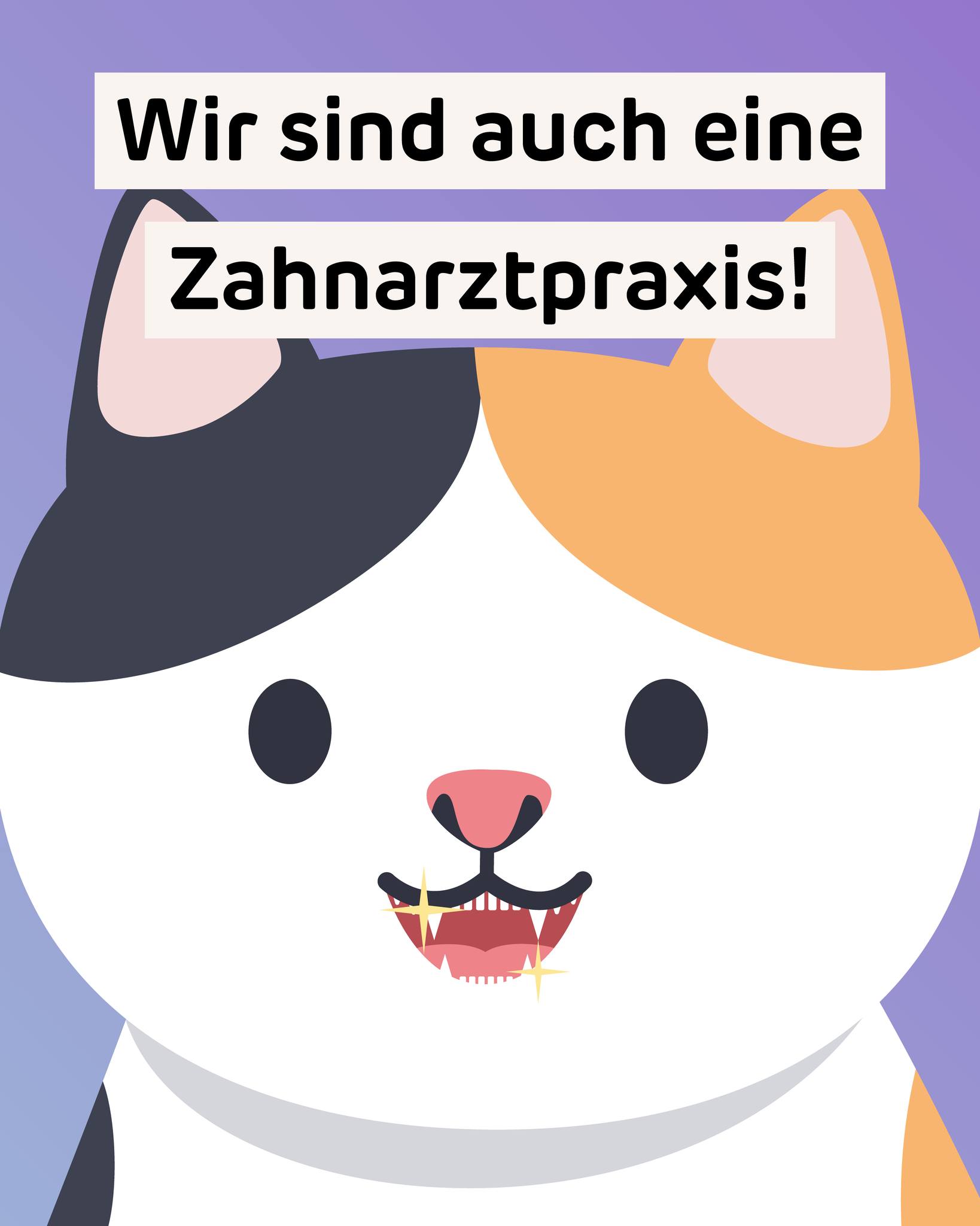 …natürlich nur für Katzen! Zahnmedizin ist für sie genauso wichtig wie für Menschen. Immerhin können Erkrankungen und Verletzungen an den Zähnen enorm schmerzhaft sein und Folgeprobleme nach sich ziehen. 😬
Wir schauen uns die Zähne bei jeder Routine-Untersuchung und jedem Alters-Check an. Wenn nötig, können wir mit dem Zahnröntgen noch mehr sehen. Und wenn tatsächlich etwas ist, können wir mit ähnlichen Zahnmedizin-Geräten helfen, wie man sie von der Zahnärztin kennt. 🦷✨
Wäre bei eurem Büssi auch mal ein Check an der Zeit? Ihr erreicht uns unter 032 355 11 11 ☎️🐈💜
