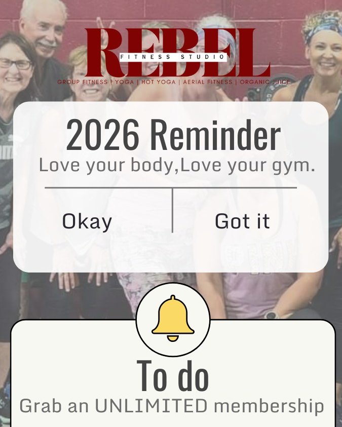 This is your reminder 🔔
.
.
.
.
. #rebelsalwaysrise #rebelfitstudio #avonin #plainfieldindiana #brownsburgindiana #hendrickscountyindiana #danvillein #Community #shoplocal #smallbusiness #iamworthit #yogaisforeverybody #yogaeverydamnday #lovethebodyyourein #strongisthenewpretty #317yogis #groupfitness #selfcare #sweatyworkout #barre #mytribe #firefitavon #hotyogastudio #hotyogalife #pulpfrictionavon
.
.
.