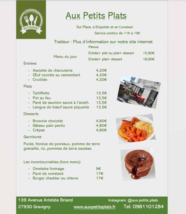 Menu du jour jeudi 15 janvier.