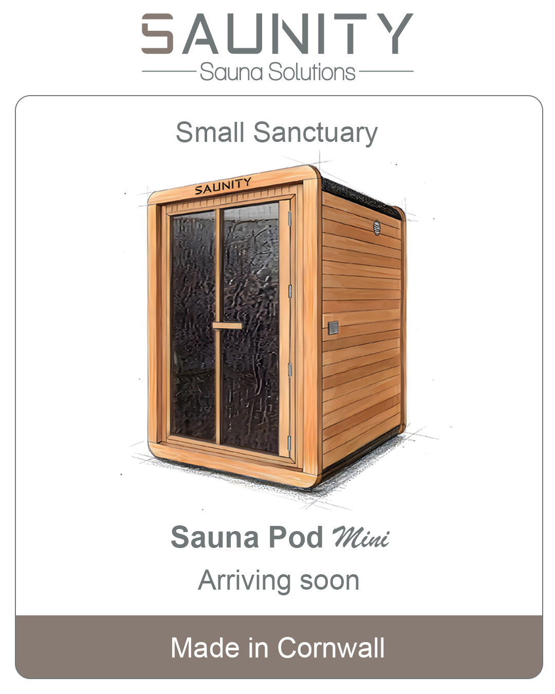 ✨ Something Small, Something Special is coming ✨
The Saunity Sauna Pod Mini is arriving soon. Designed to fit perfectly in smaller spaces without compromising on comfort, calm, or craftsmanship.
Your Small Sanctuary. Small in size. Big on You.
📍 Designed & Made in Cornwall
🔗 www.saunity.com
📞 01637 226 173
✉️ contact@saunity.com
#Saunity #SaunaPodMini #SmallSanctuary #Wellbeing #GardenSauna #ComingSoon #MadeInCornwall #OutdoorWellbeing #RelaxationRedefined