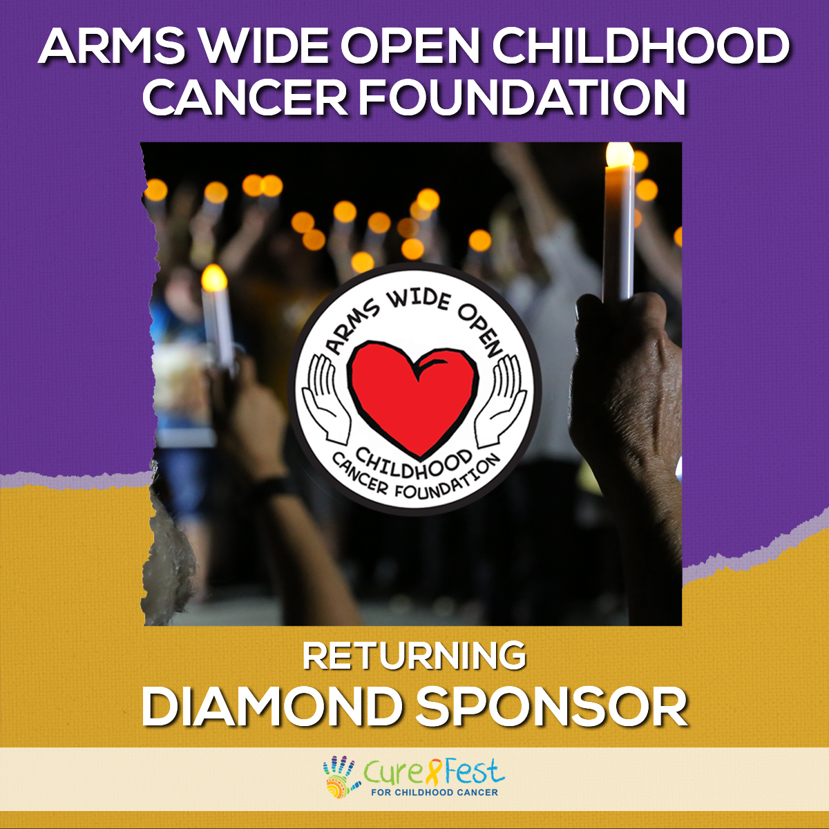 CureFest for Childhood Cancer is an initiative of the Arms Wide Open Childhood Cancer Foundation (AWOCCF). Journey for a CureFest started in 2011 when Journey 4 A Cure hosted a small awareness/fundraiser in Northern Virginia.
After a one-year absence, while at an advocacy event in Washington, DC, Donna Carmical (Journey 4 A Cure) asked Dena Sherwood (Arms Wide Open) her thoughts and ideas on resurrecting the event. In 2013, Donna and Dena collaborated, bringing CureFest to Washington, DC as a childhood cancer community event rather than a fundraising event benefiting just one foundation.
The following year, Arms Wide Open partnered with Journey 4 A Cure, The Rally Foundation, Mystic Force Foundation, and Frankie's Mission to expand the initiative.
In the years since, CureFest has grown into a multi-day event with hundreds of foundations participating and thousands of attendees from all 50 states and several countries.
Dena Sherwood, Co-Founder and President of AWOCCF, shares why continuing CureFest is important to her and the foundation.
"Knowing that CureFest has become the centerpiece of the Childhood Cancer Community is absolutely humbling to me. The event has become what it is today due to years of prayer for wisdom and guidance to make the event exactly what it was intended to be and what is necessary to meet the needs of all who attend. When I think of CureFest, I think of family, I think of unity, I think of belonging, I think of support, I think of comfort, I think of compassion, I think of love, I think of friendships, I think of advocacy, I think of awareness, I think of collaboration, I think of partnerships, I think of information sharing. I think that CureFest has become so much to so many and it is such a blessing to be able to bring this gift to the Childhood Cancer Community each year. I am thankful for each and every one of our sponsors and volunteers who come alongside us to make CureFest possible each year; we couldn't do it without you!"