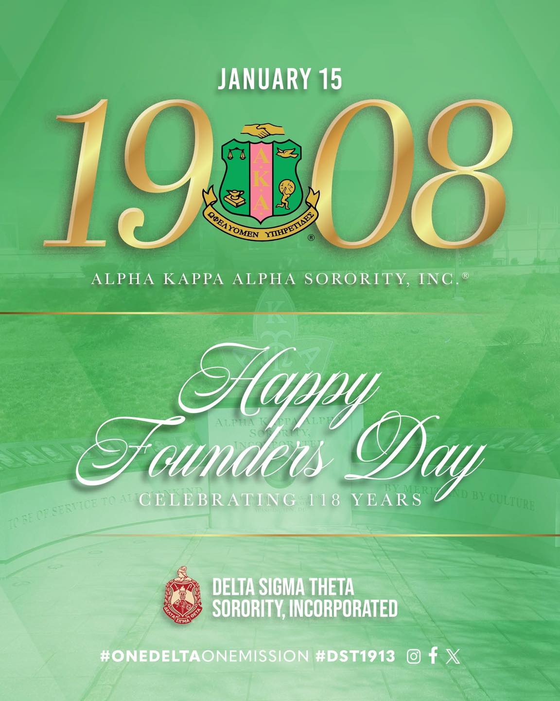 Congratulations to the amazing, accomplished, and admirable women of Alpha Kappa Alpha Sorority, Incorporated, on 118 years of sisterhood and service! Today we honor your steadfast commitment to being a Service to All Mankind.
May you continue to lead with excellence and grace for generations to come.
@akasorority1908