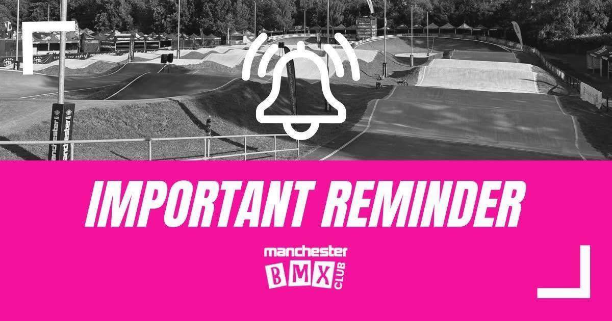 Good morning,
Itโs a new year which means a new membership ๐
Manchester BMX Club memberships run from January regardless of when you join.
So if you havenโt already, please renew before attending your next session.
See you all trackside ๐
