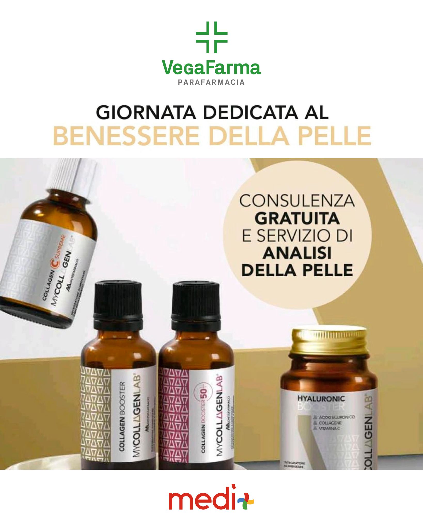Prenditi cura della tua pelle💆🏻♀️
Il giorno 23 gennaio, presso Vega Farma, potrai ricevere una consulenza gratuita e un servizio di analisi della tua pelle.
Prenota subito il tuo appuntamento.💚
#centrocommercialemedi #benessere #vegafarma
