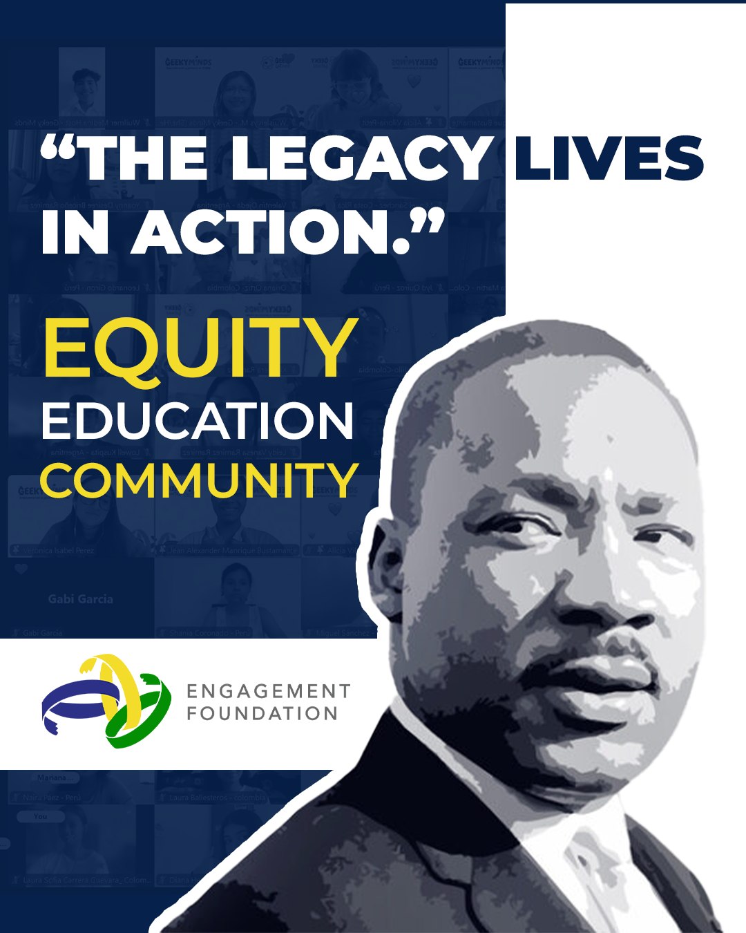 Today is not just a day off. It’s a day on.
Martin Luther King Jr. reminded us that real change is built through service, courage, and collective responsibility.
At Engagement Foundation, we believe his legacy lives on every time:
¬ A volunteer shows up for a child’s future
¬ A community chooses education over indifference
¬ A young person is empowered to believe they belong
Justice doesn’t happen by chance.
Equity is not a trend.
Impact is created when we act—together.
Today, we invite you to honor Dr. King not only by remembering his words, but by living them.
✨ How will you serve your community today?
#MLKDay #DayOfService #EquityInAction #CommunityImpact #PurposeDriven #EngagementFoundation