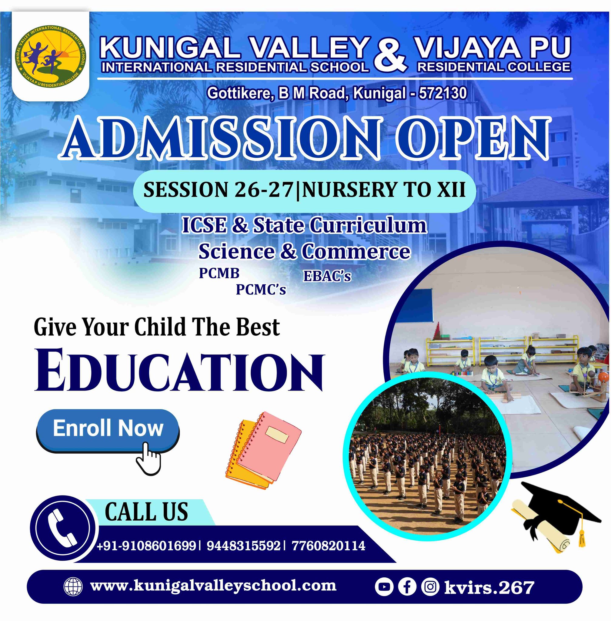 ๐ Admissions Open for Academic Year 2026โ27 ๐
We welcome young minds to join a nurturing environment where learning meets excellence.
Give your child the right foundation for a bright and successful future.
๐ Quality Education | ๐ฑ Holistic Development | ๐ซ Supportive Campus
๐ Contact us today for details
#AdmissionsOpen #AcademicYear2026_27 #SchoolAdmissions #QualityEducation #FutureBeginsHere #LearningWithPurpose #EnrollNow