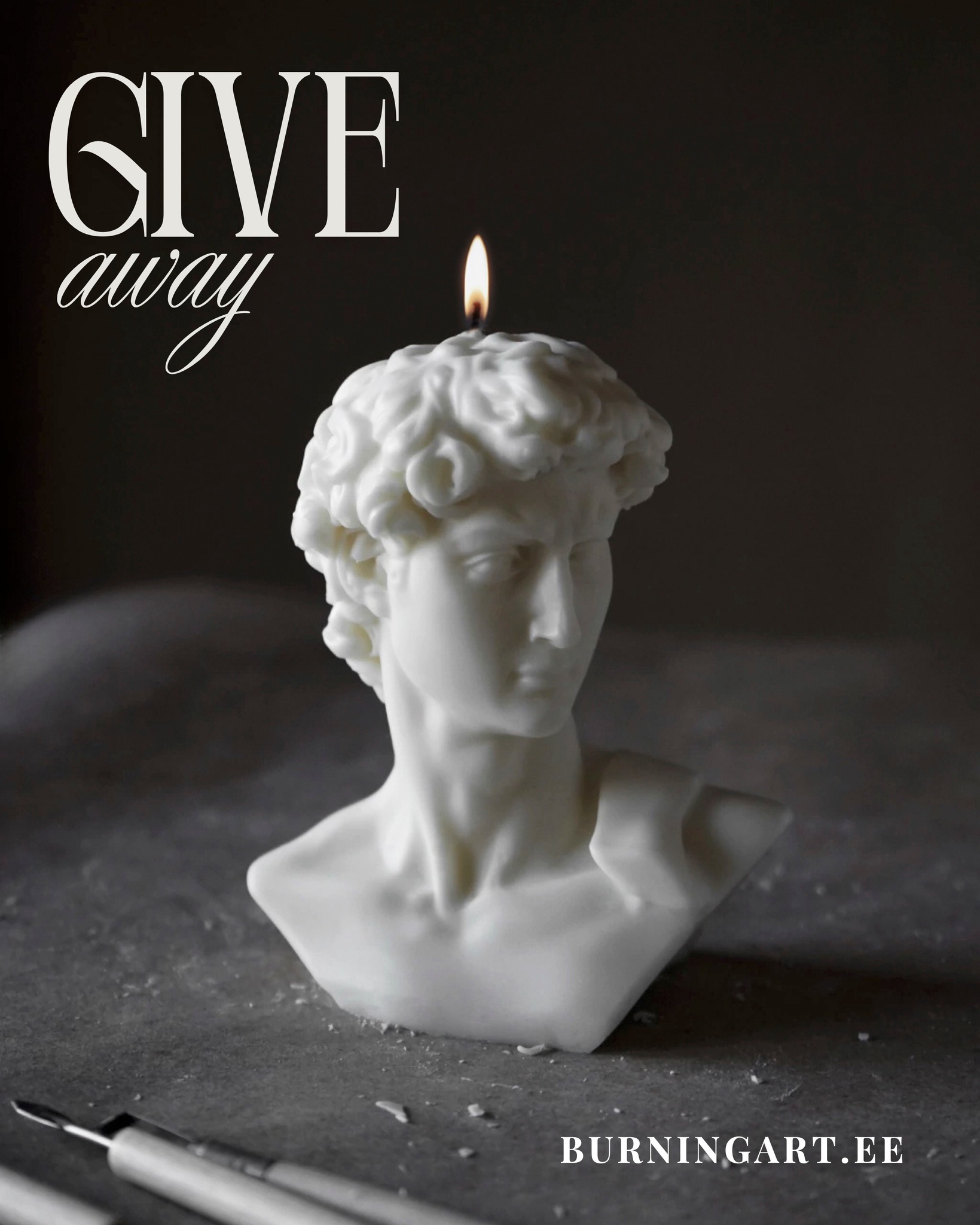 ✨ UUS GIVEAWAY ON ALANUD! ✨
Meil on hea meel teatada, et algab uus loosimine – ja seekord paneme mängu tõeliselt erilise küünla 🕯️🤍
🎁 Auhinnaks: küünal David Bust
Skulptuurne ja ajatu vorm, mis on inspireeritud klassikalisest kunstist ning toob interjööri elegantsi ja karakterit.
🔖 Osalemiseks:
✅ Jälgi meie Instagrami.
❤️ Pane südame sellele postitusele.
💬 Märgi kommentaarides keegi, kellega jagaksid küünlavalgust 🕯️
Head loosiõnne! ✨
📅 Loosimine toimub: 25.01.2026.
🏆 Võitja kuulutame välja Instagramis.
🫶 burningart.ee
-
✨ NEW GIVEAWAY IS LIVE! ✨
We’re excited to announce that a new giveaway has begun - and this time we’re giving away a truly special candle 🕯️🤍
🎁 Prize: David Bust candle
A sculptural, timeless piece inspired by classical art, bringing elegance and character to any interior.
🔖 How to enter:
✅ Follow us on Instagram.
❤️ Like this post.
💬 Tag someone in the comments with whom you’d love to share candlelight 🕯️
Good luck to everyone! ✨
📅 Winner will be drawn: 25.01.2026
🏆 The winner will be announced right here on Instagram.
🫶 burningart.ee
#giveaway #loosimine #käsitööküünlad #sisustus #burningart